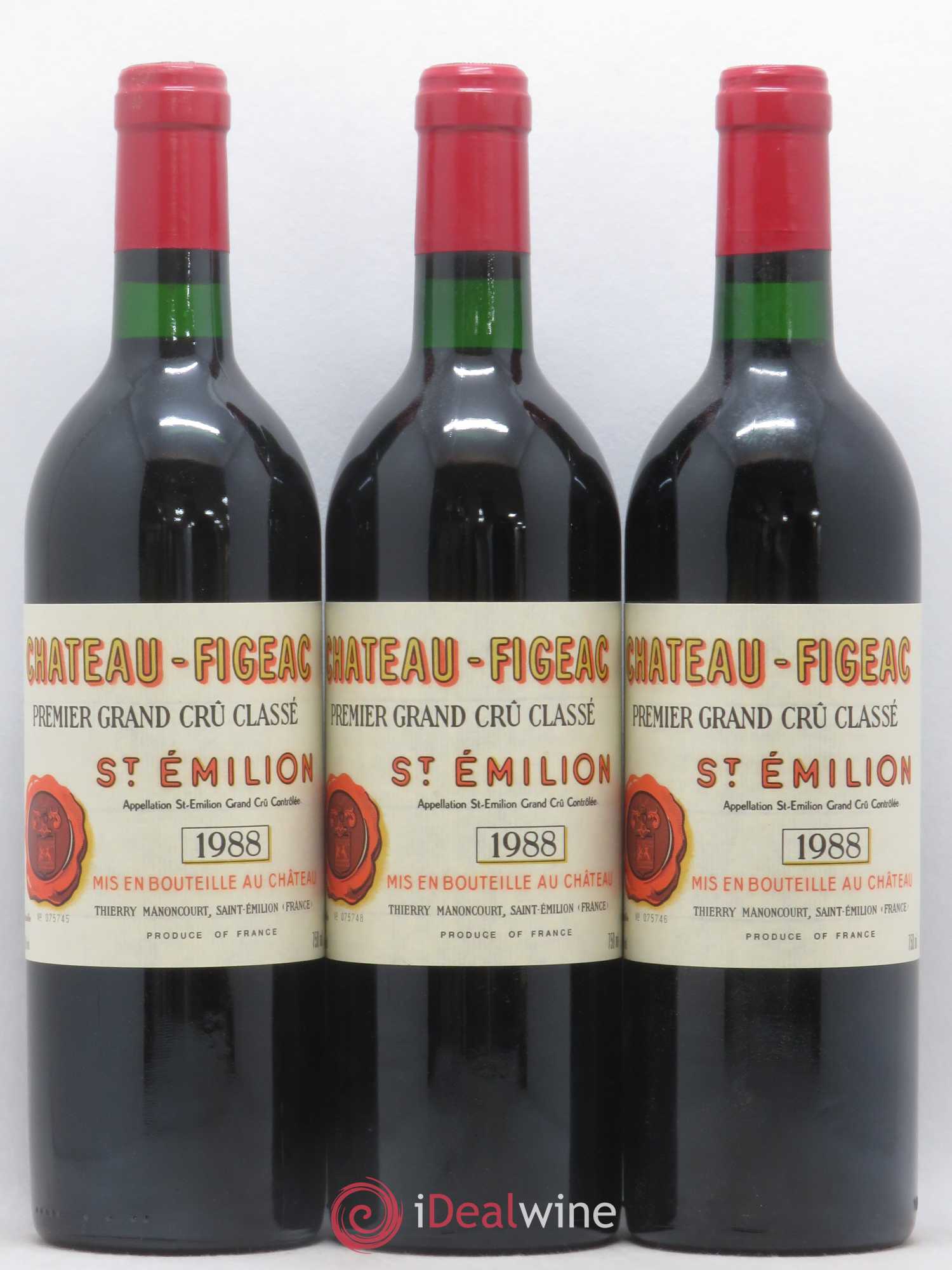 Château Figeac 1er Grand Cru Classé A 1988 - Lot de 12 bouteilles - 1