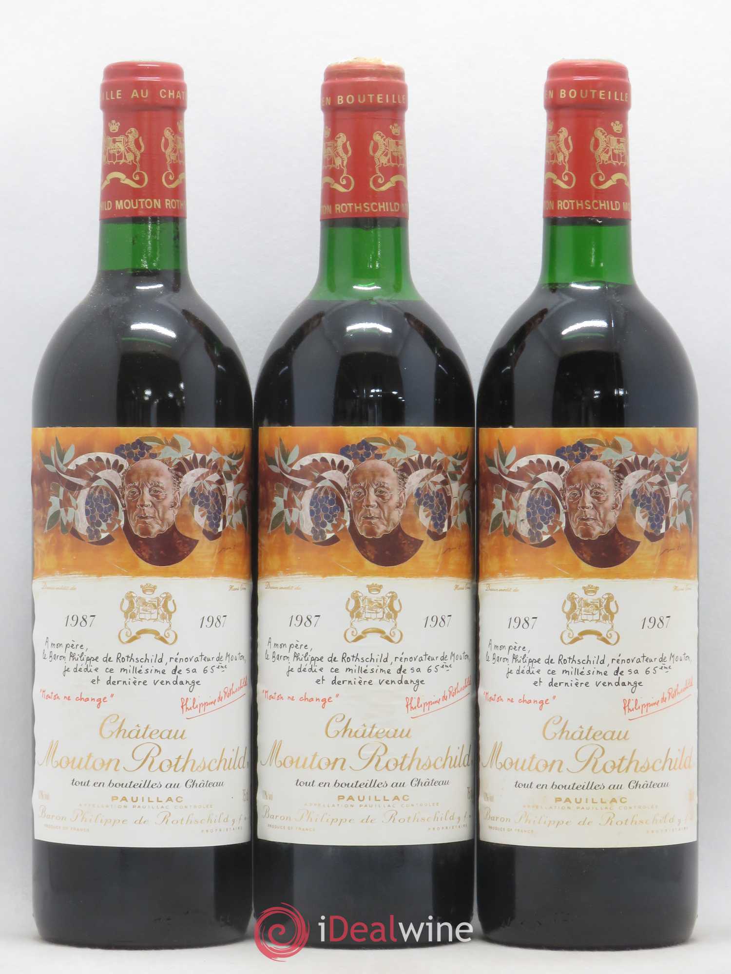 Château Mouton Rothschild 1er Grand Cru Classé 1987 - Lot de 12 bouteilles - 1
