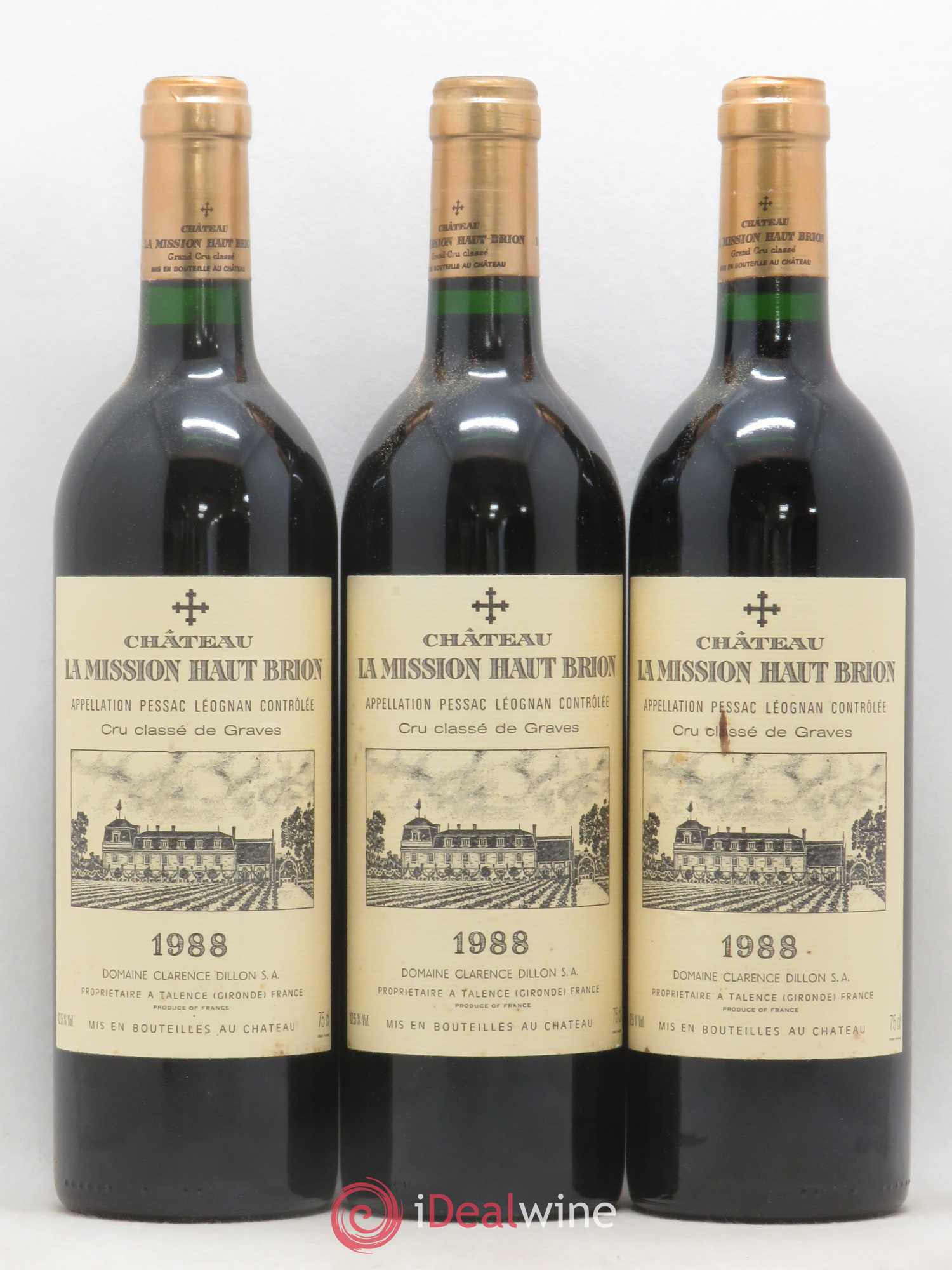 Château la Mission Haut-Brion Cru Classé de Graves 1988 - Lot de 12 bouteilles - 1