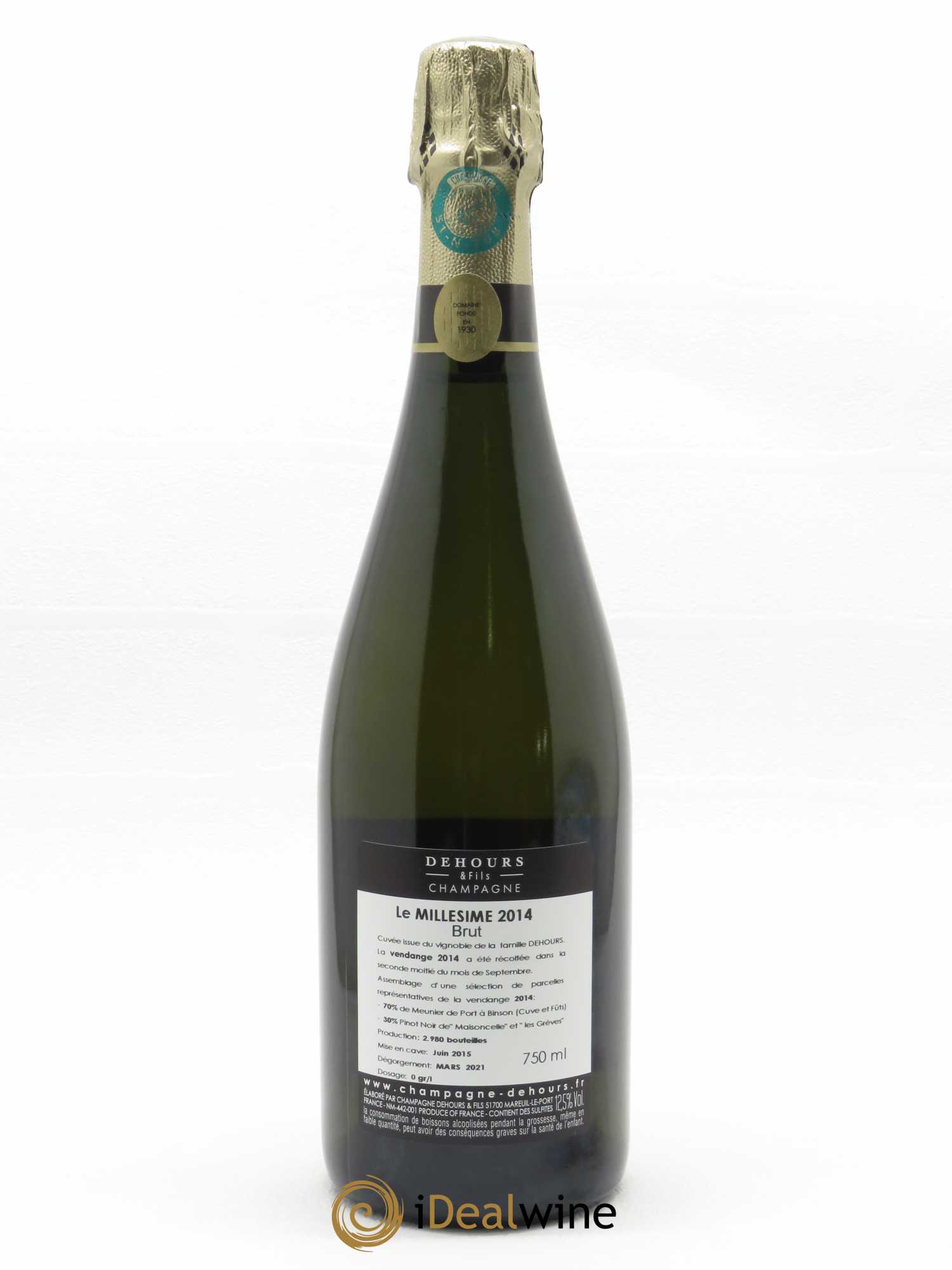 Extra-Brut Millésimé Dehours & Fils 2014 - Lot of 1 bottle - 1
