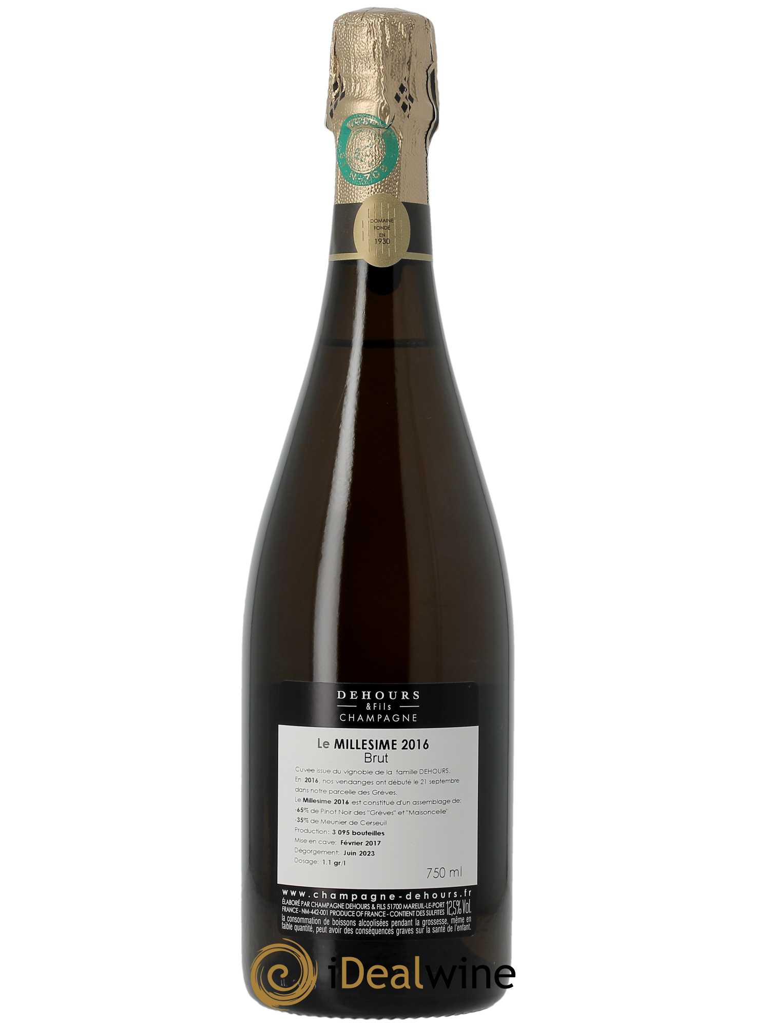 Extra-Brut Millésimé Dehours & Fils 2016 - Lot of 1 bottle - 1