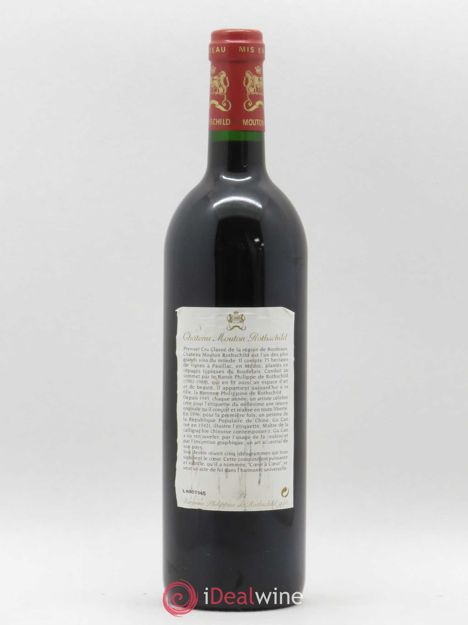 Château Mouton Rothschild 1er Grand Cru Classé 1996 - Lot de 1 bouteille - 1