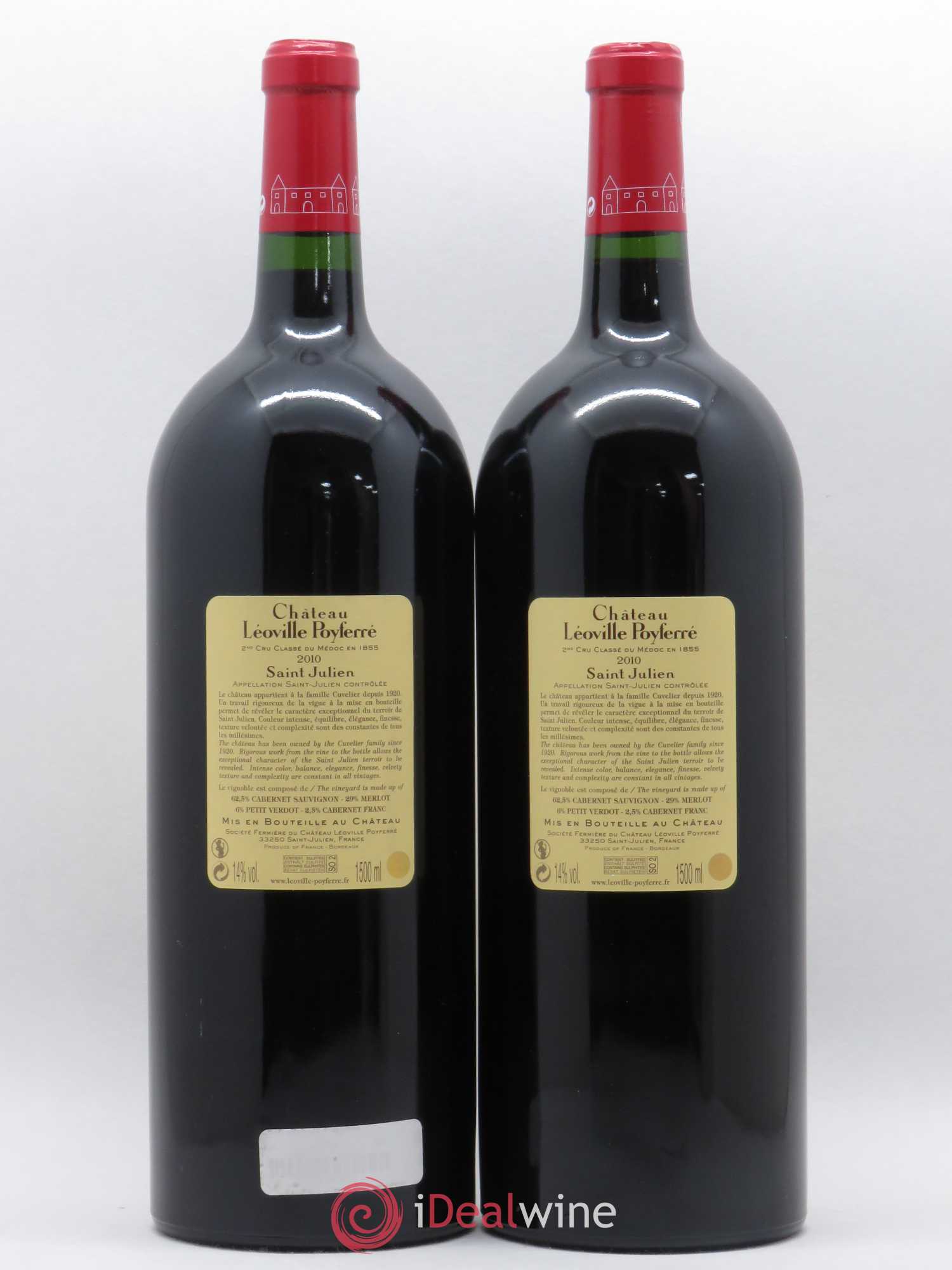 Château Léoville Poyferré 2ème Grand Cru Classé 2010 - Lot de 2 magnums - 1