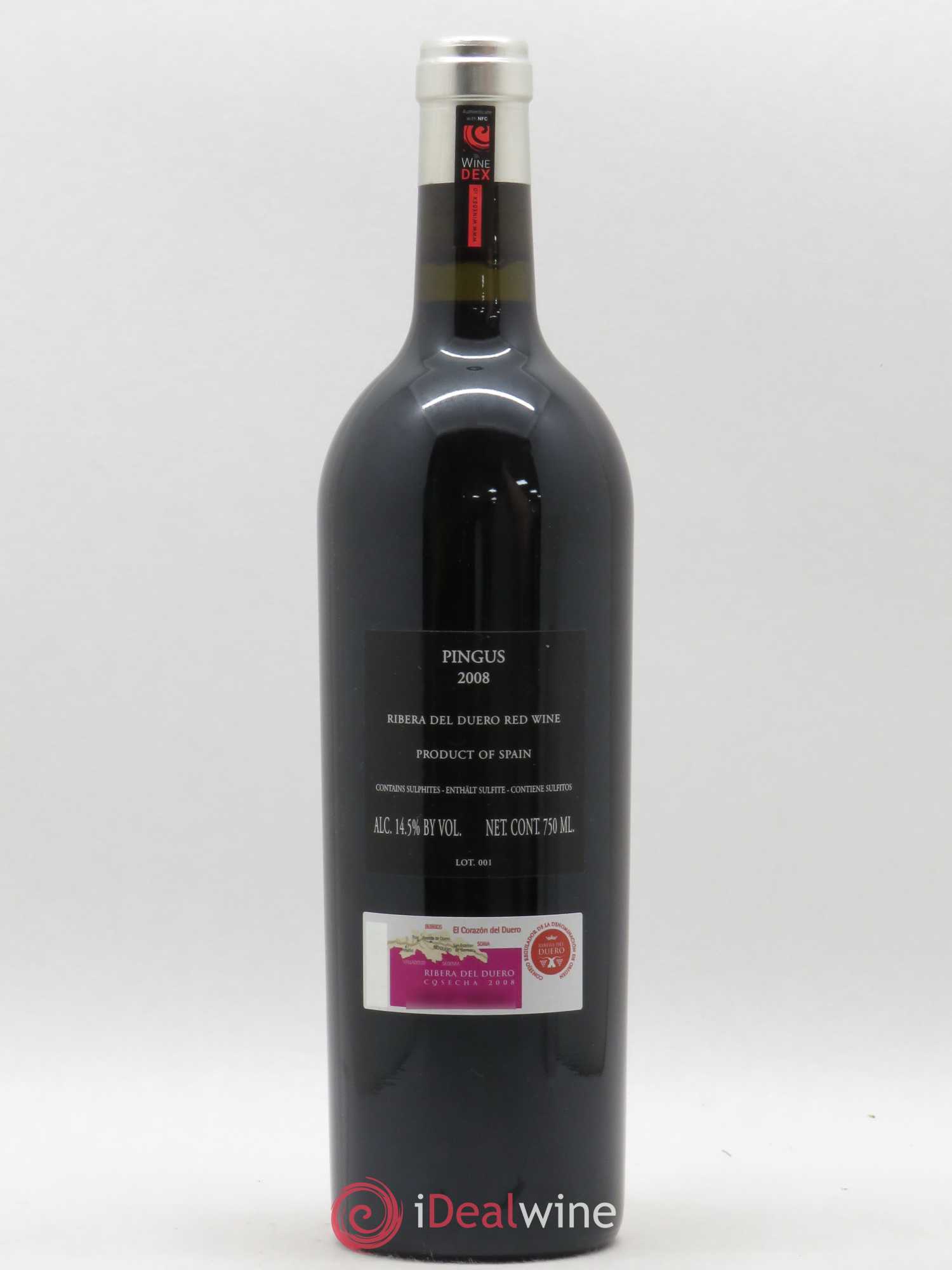 Ribera Del Duero Pingus Dominio de Pingus - Peter Sisseck 2008 - Lot de 1 bouteille - 1