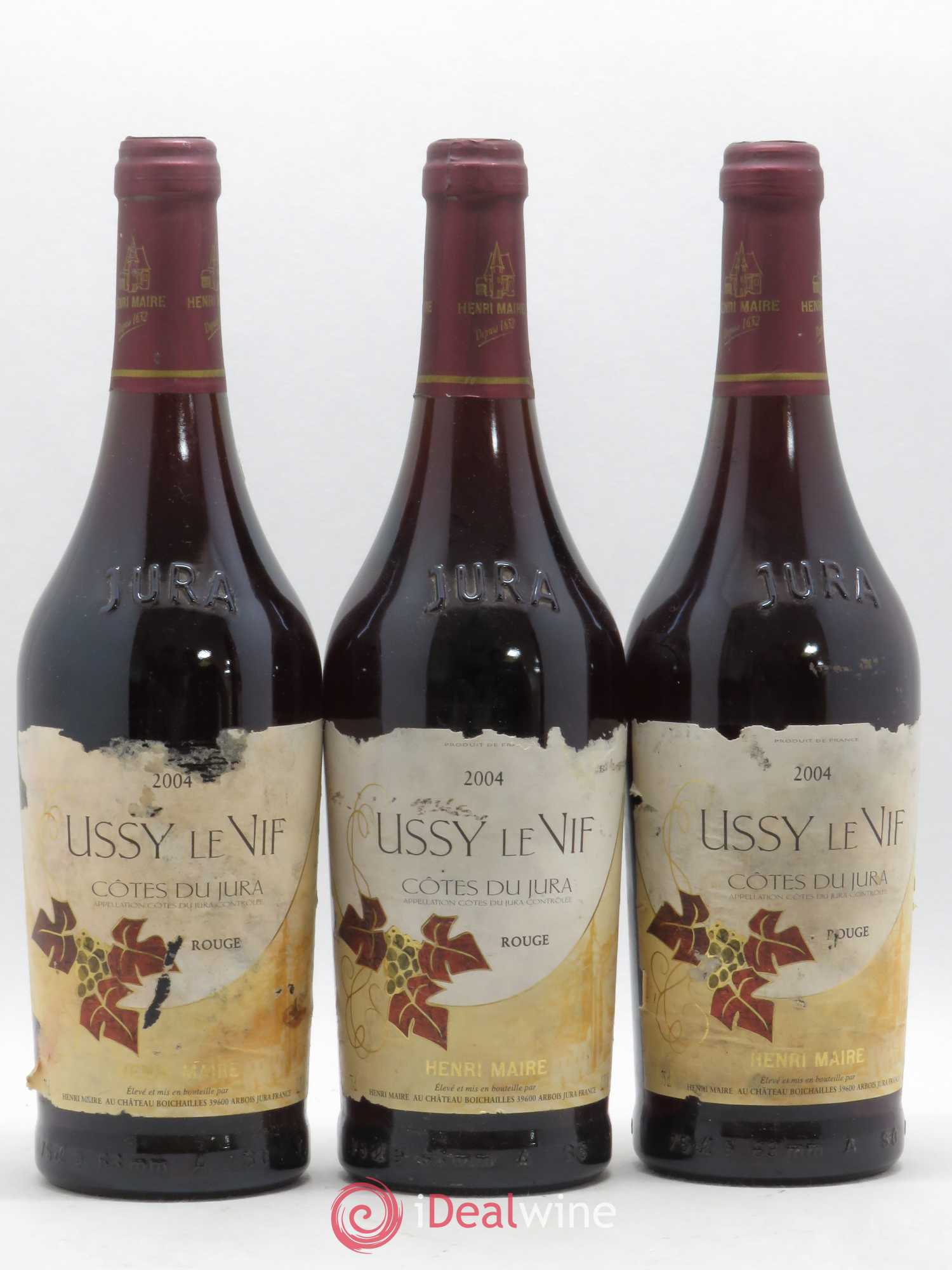 Côtes du Jura Ussy Le Vif Henri Maire (sans prix de réserve) 2004 - Posten von 3 Flaschen - 0