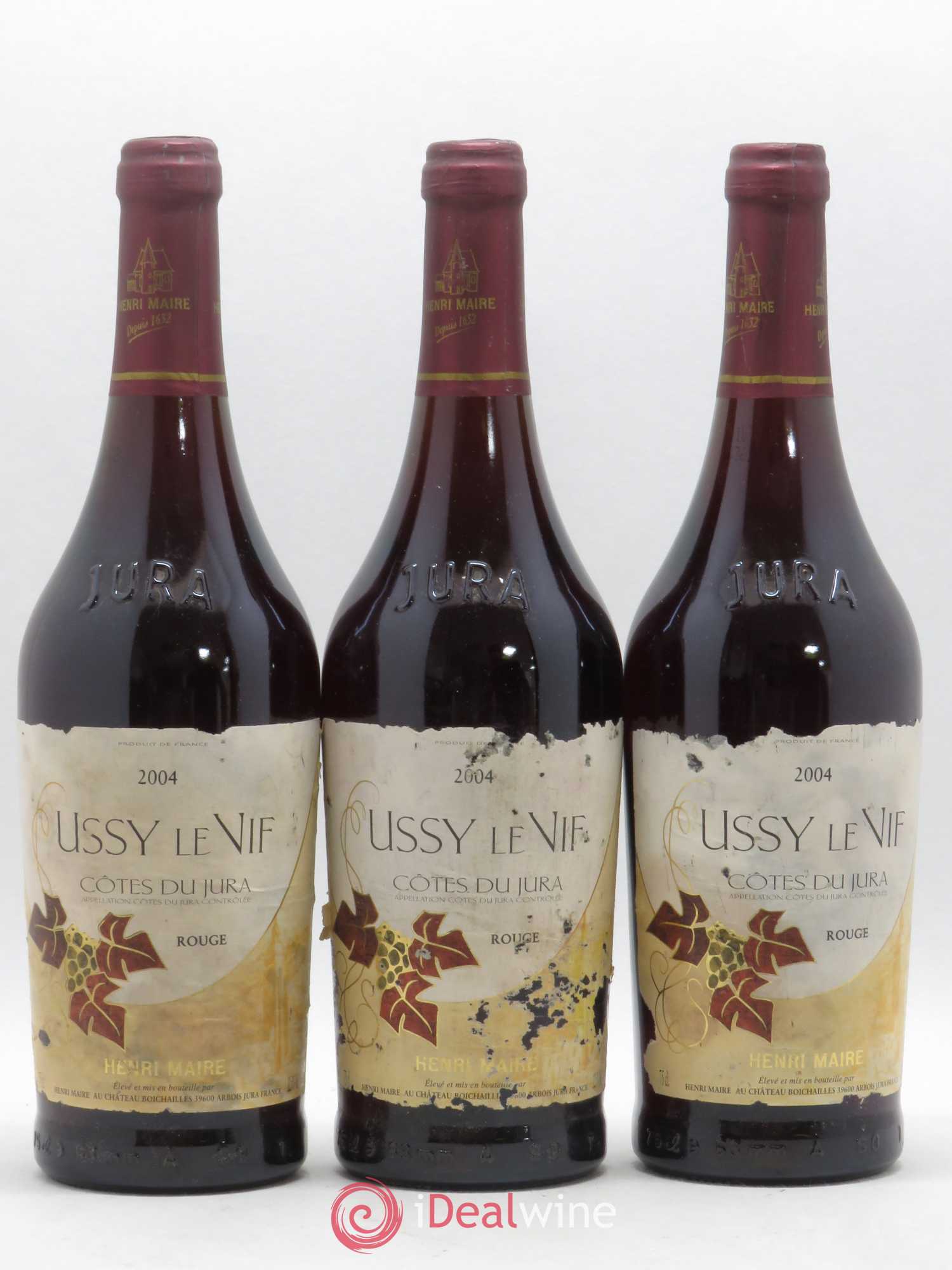 Côtes du Jura Ussy Le Vif Henri Maire (sans prix de réserve) 2004 - Posten von 3 Flaschen - 0