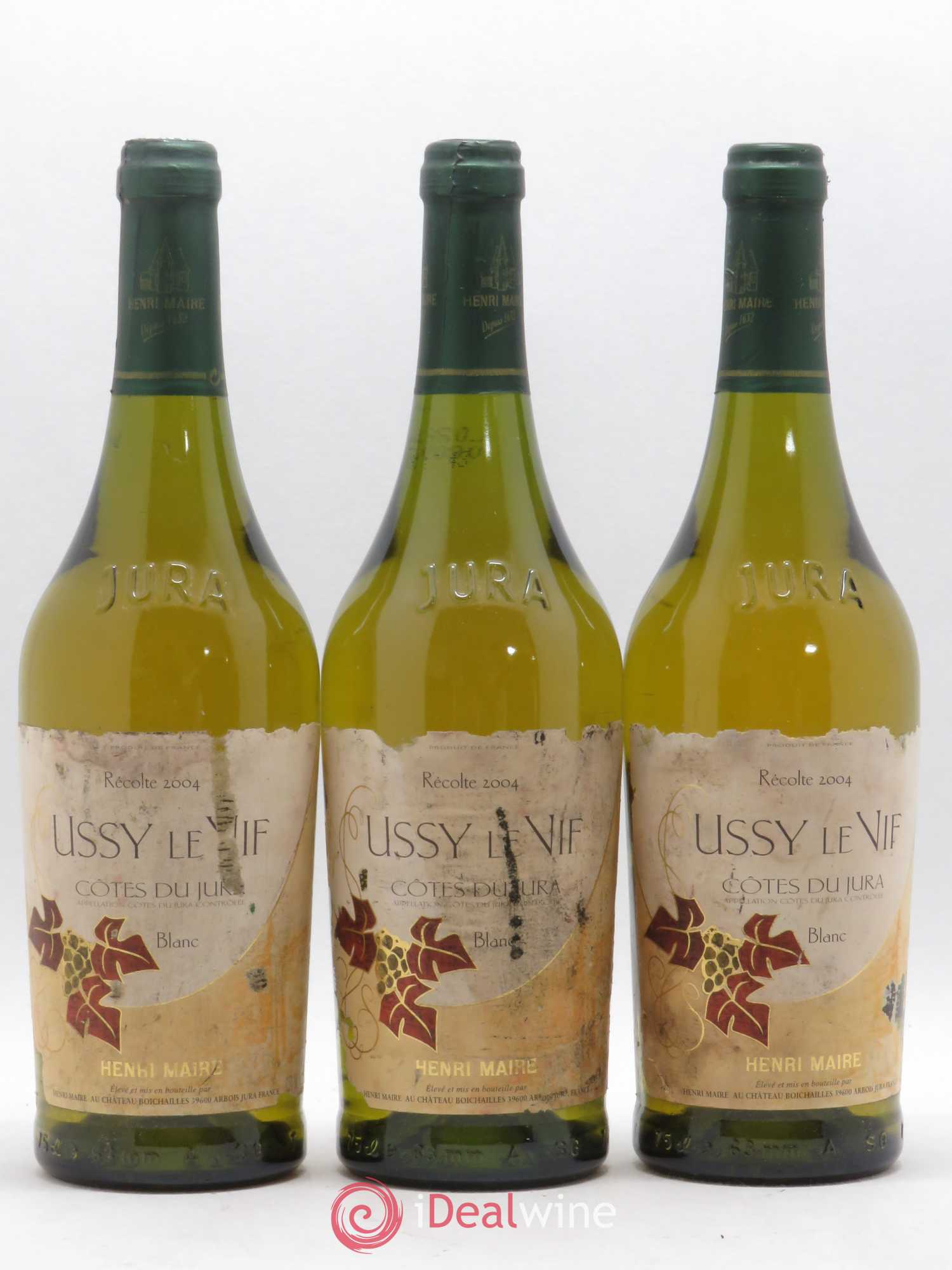 Côtes du Jura Ussy Le Vif Henri Maire (sans prix de réserve) 2004 - Posten von 3 Flaschen - 0