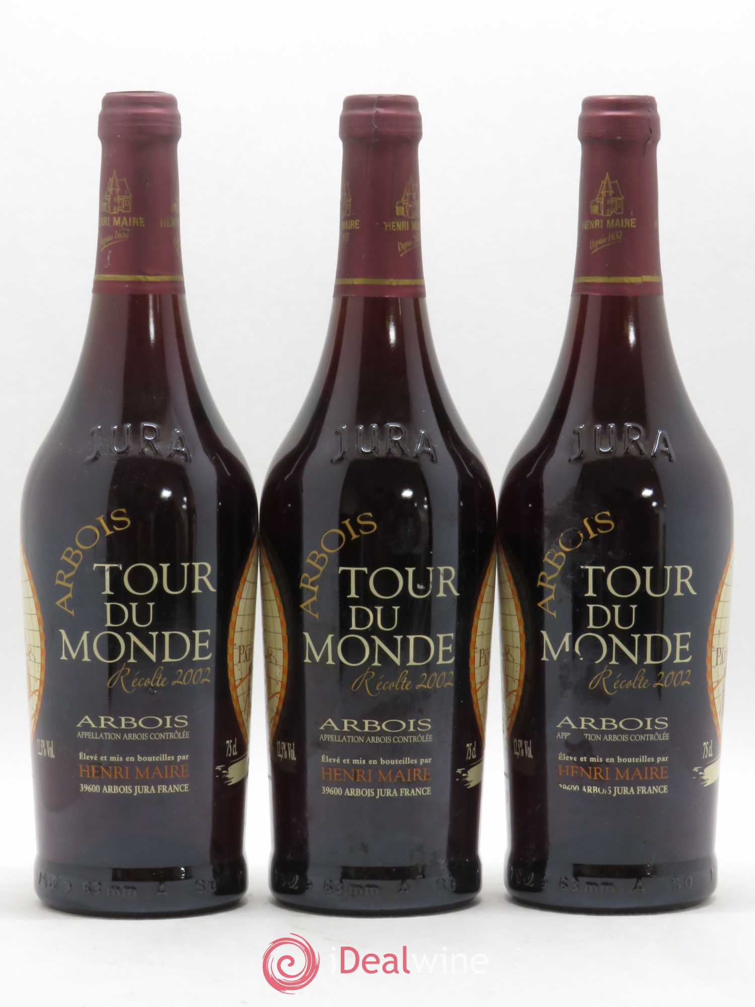 Arbois Tour du Monde Henri Maire (sans prix de réserve) 2002 - Posten von 3 Flaschen - 0