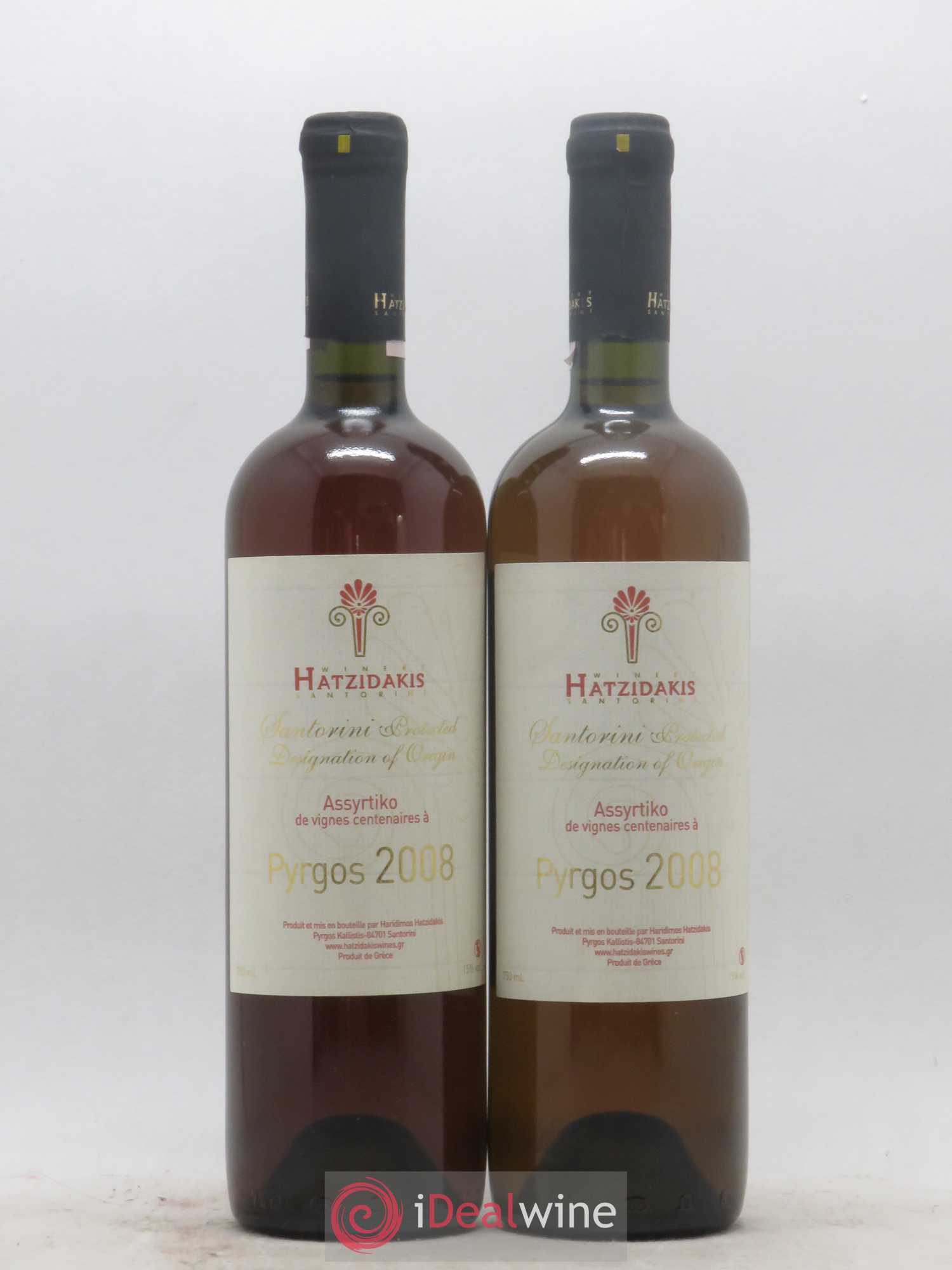 Vins Etrangers Assyrtiko de Louros Pyrgos Vignes Centenaires Hatzidakis 2008 - Posten von 2 Flaschen - 0