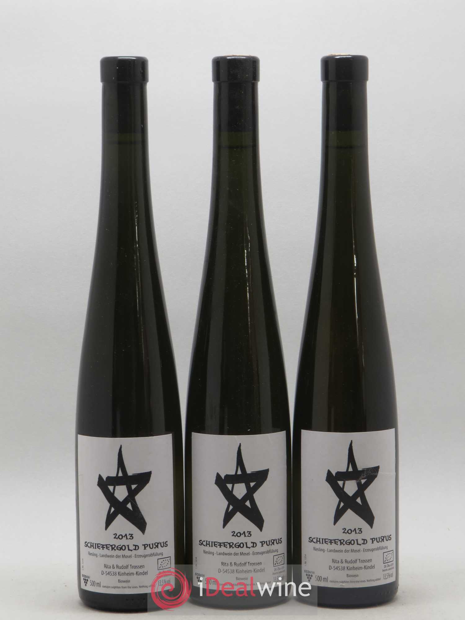 Allemagne Mosel-Saar Schiefergold Purus Riesling Rita et Rudolf Trossen 50CL 2013 - Lot de 3 bouteilles - 0