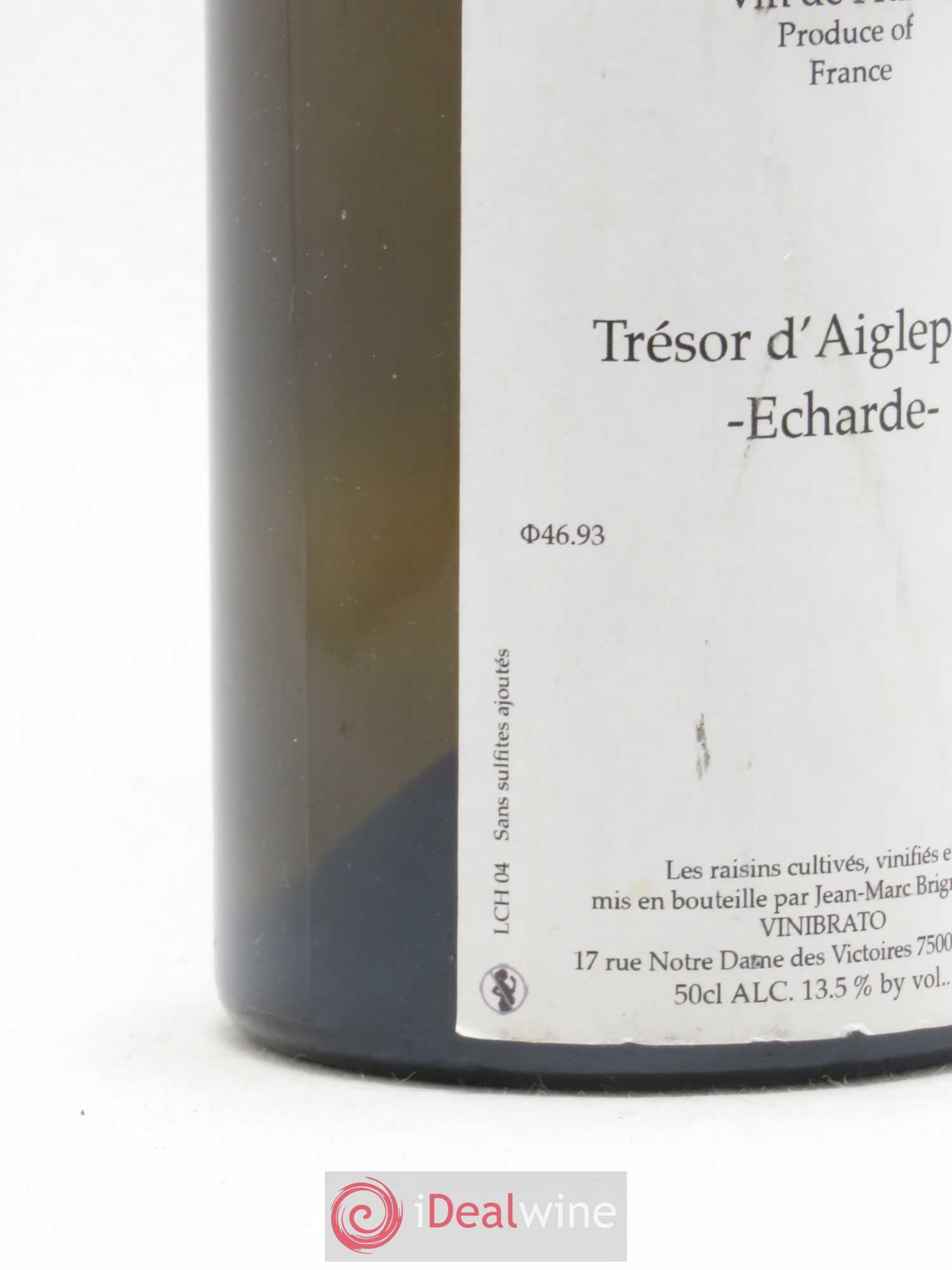 Vin de France Tresor d'Aiglepierre Echarde Jean Marc Brignot 50cl 2004 - Posten von 1 Flasche - 1