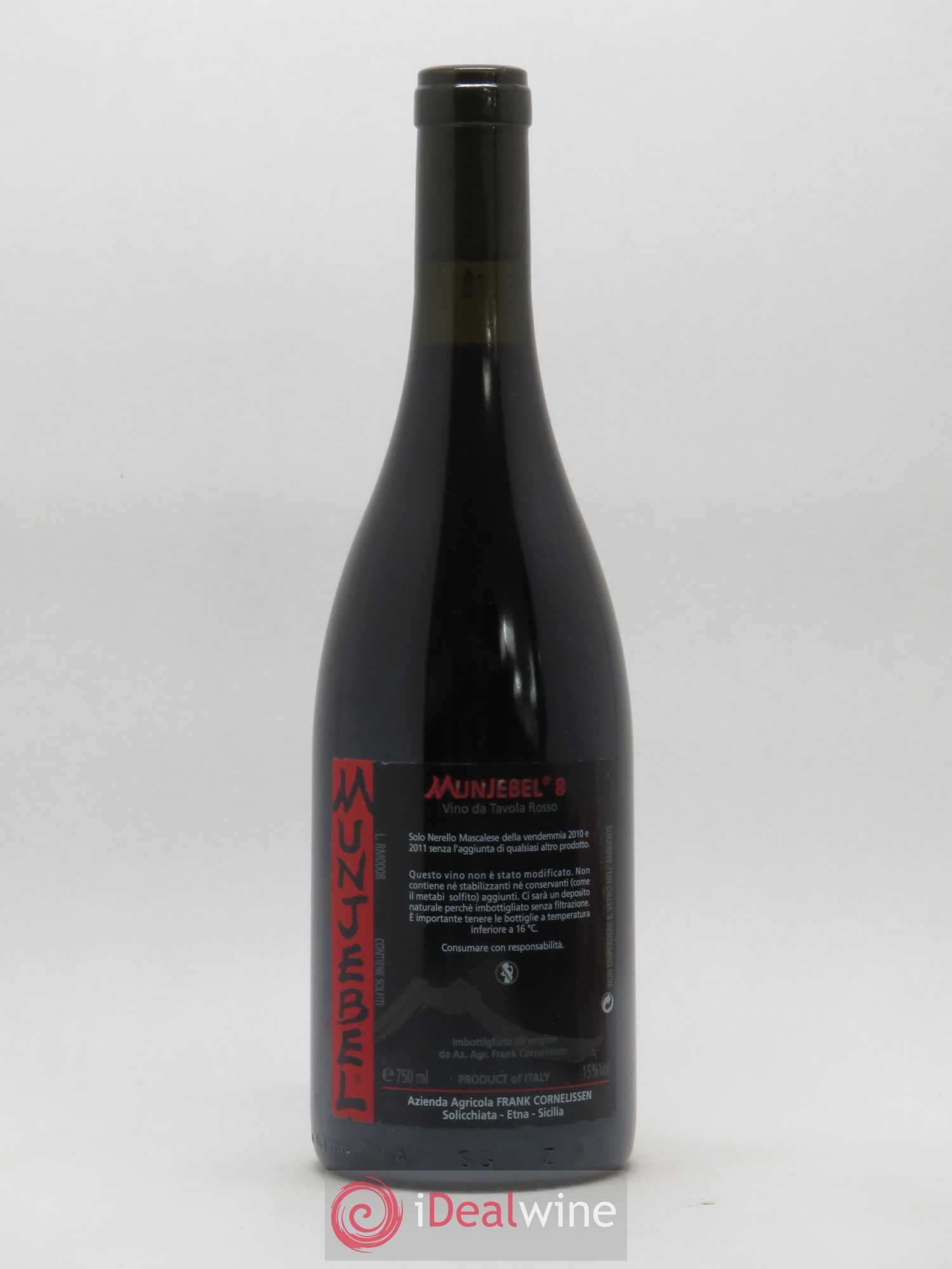 Etna Rosso Munjebel Frank Cornelissen cuvée 8 2010 et 2011 - Lot de 1 bouteille - 0