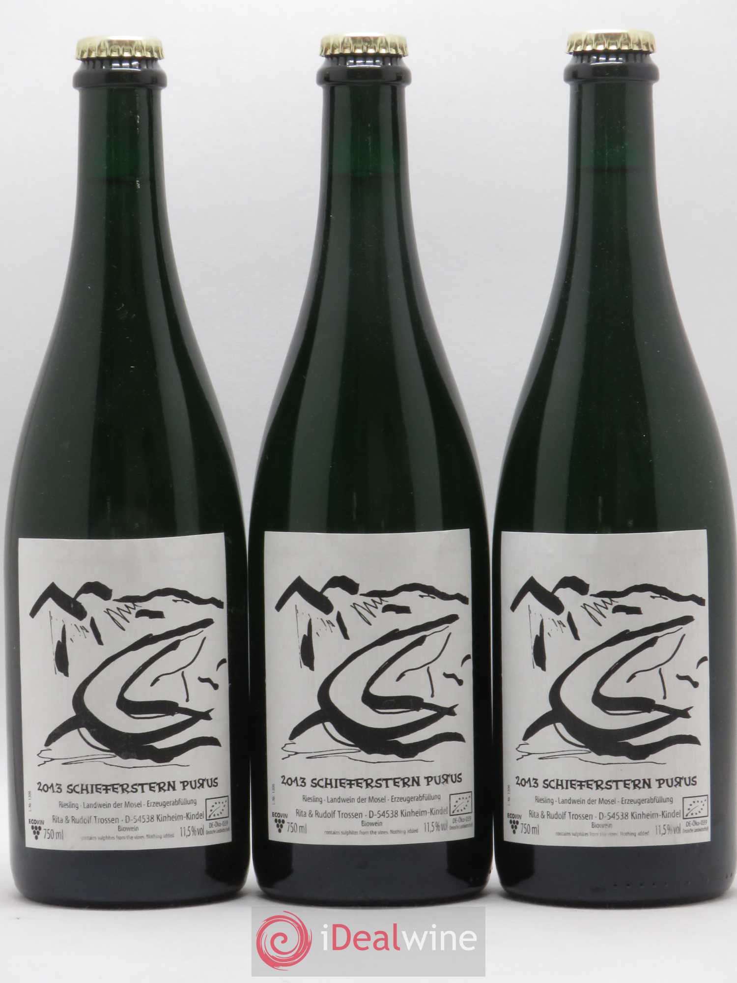 Allemagne Mosel-Saar Riesling Schieferstern Purus Rita & Rudolf Trossen 2013 - Lot de 3 bouteilles - 0