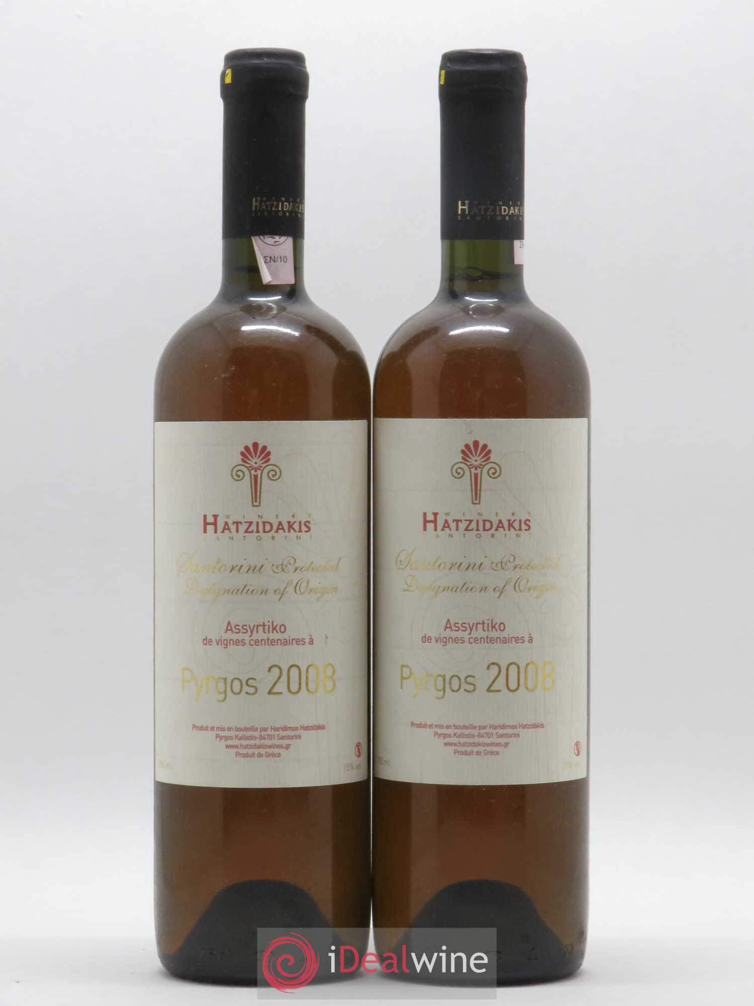 Santorini Hatzidakis Assyrtiko Pyrgos Vignes centenaires 2008 - Posten von 2 Flaschen - 0