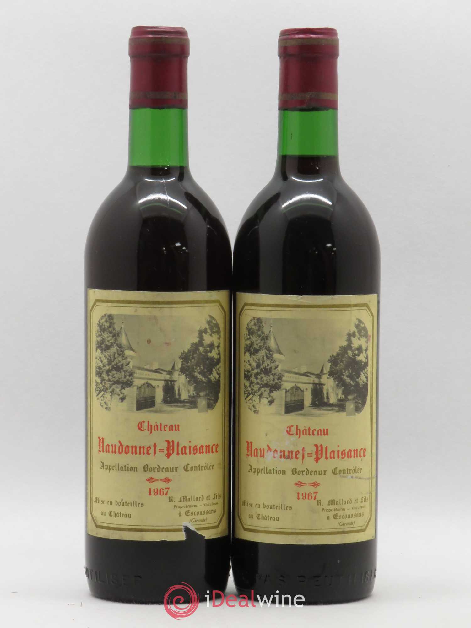 Bordeaux Château Haudonnet-Plaisance 1967 - Posten von 2 Flaschen - 0
