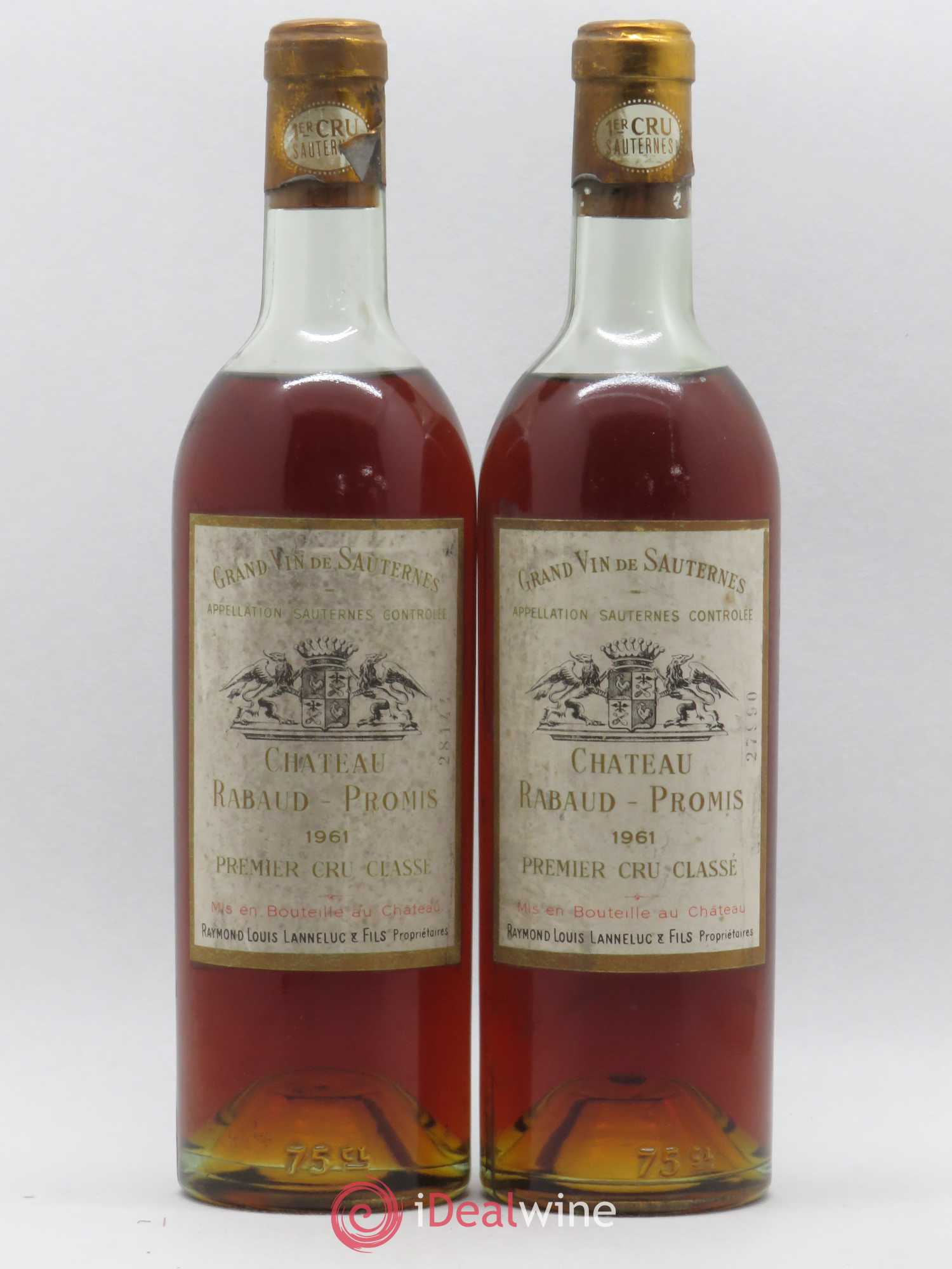 Château Rabaud Promis 1er Grand Cru Classé 1961 - Lotto di 2 bottiglie - 0