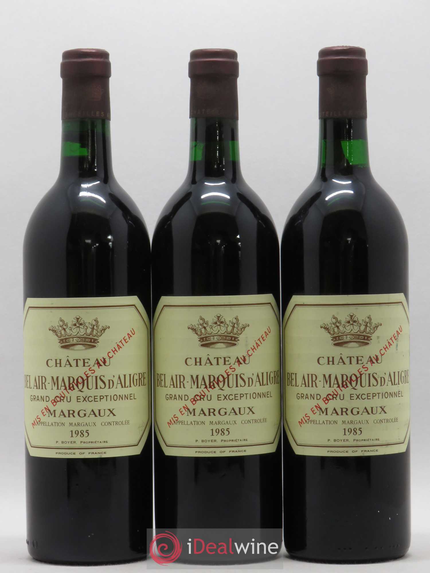 Château Bel Air Marquis d'Aligre 1985 - Lot de 3 bouteilles - 0