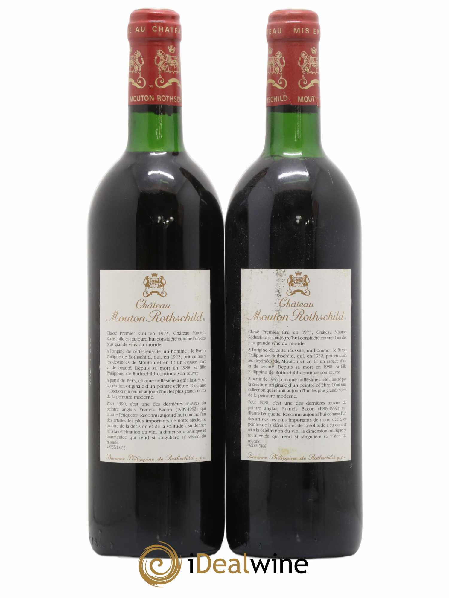 Château Mouton Rothschild 1er Grand Cru Classé 1990 - Lot de 2 bouteilles - 1