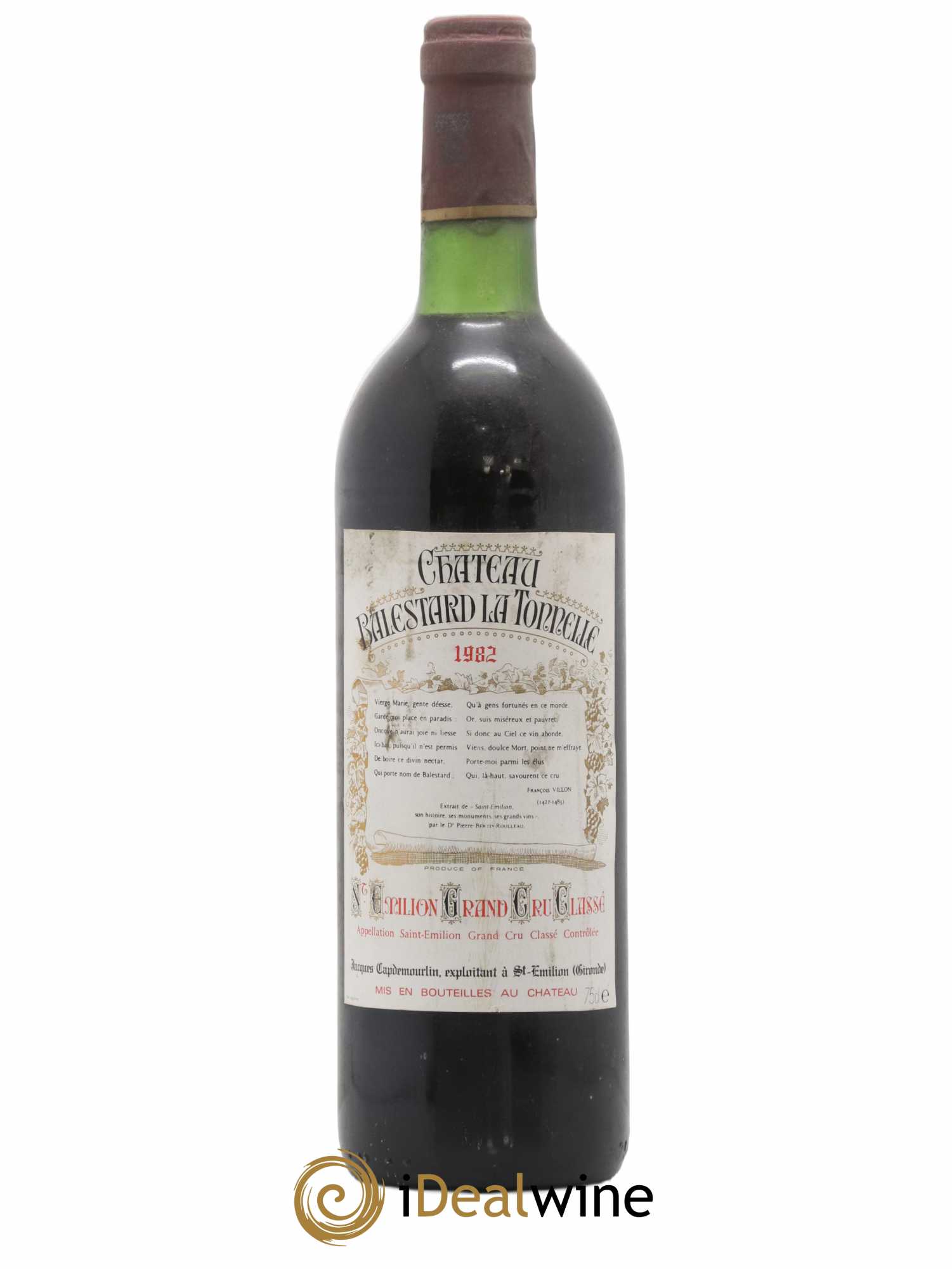 Château Balestard la Tonnelle Grand Cru Classé 1982 - Lot de 1 bouteille - 0