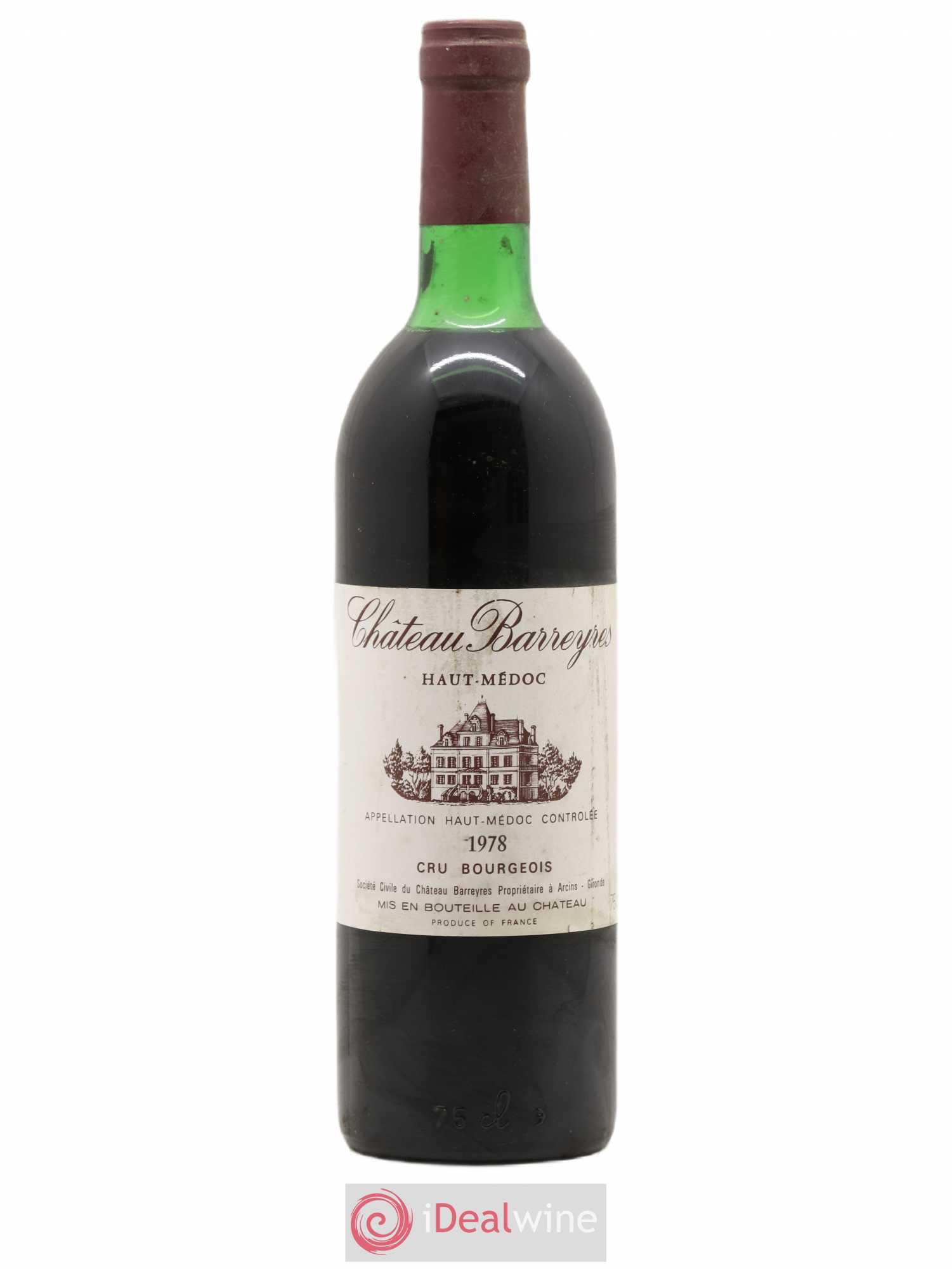 Château Barreyres Cru Bourgeois 1978 - Lot de 1 bouteille - 0