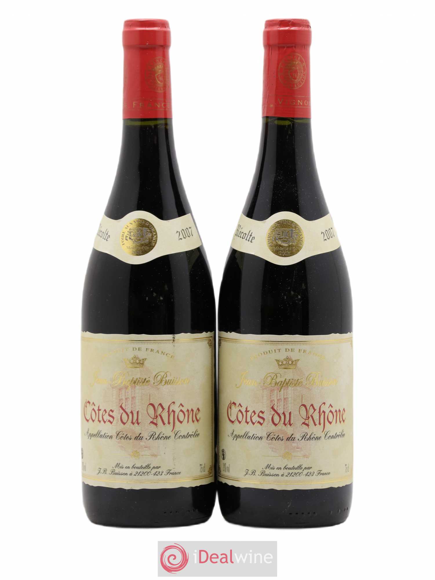 Côtes-du-Rhône Jean Baptiste Buisson 2007 - Posten von 2 Flaschen - 0