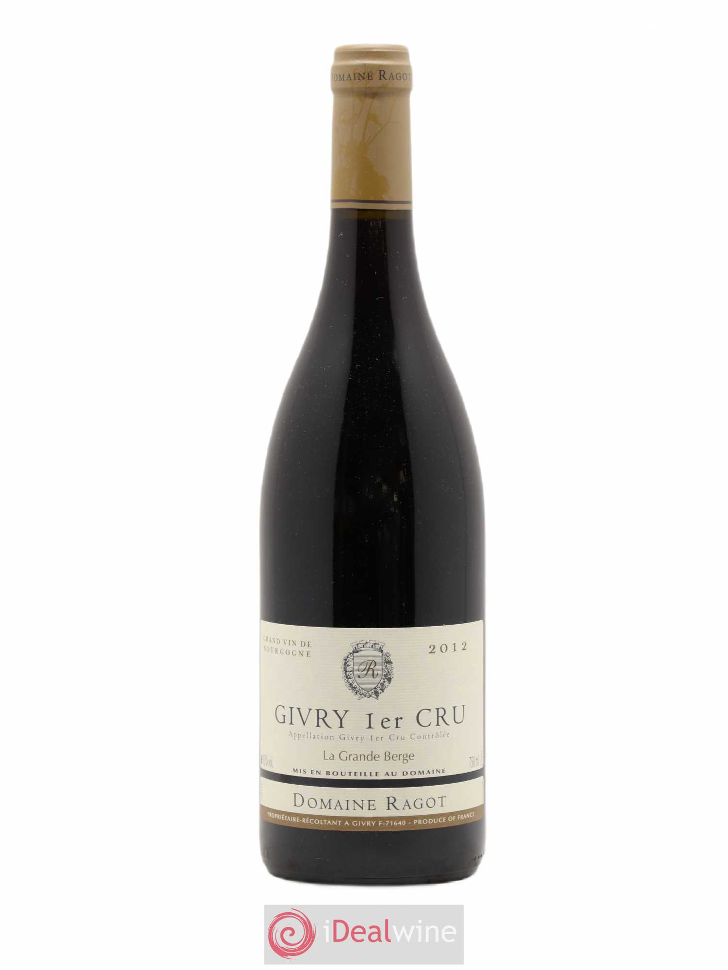 Givry 1er Cru La Grande Berge Ragot (Domaine) 2012 - Lot de 1 bouteille - 0