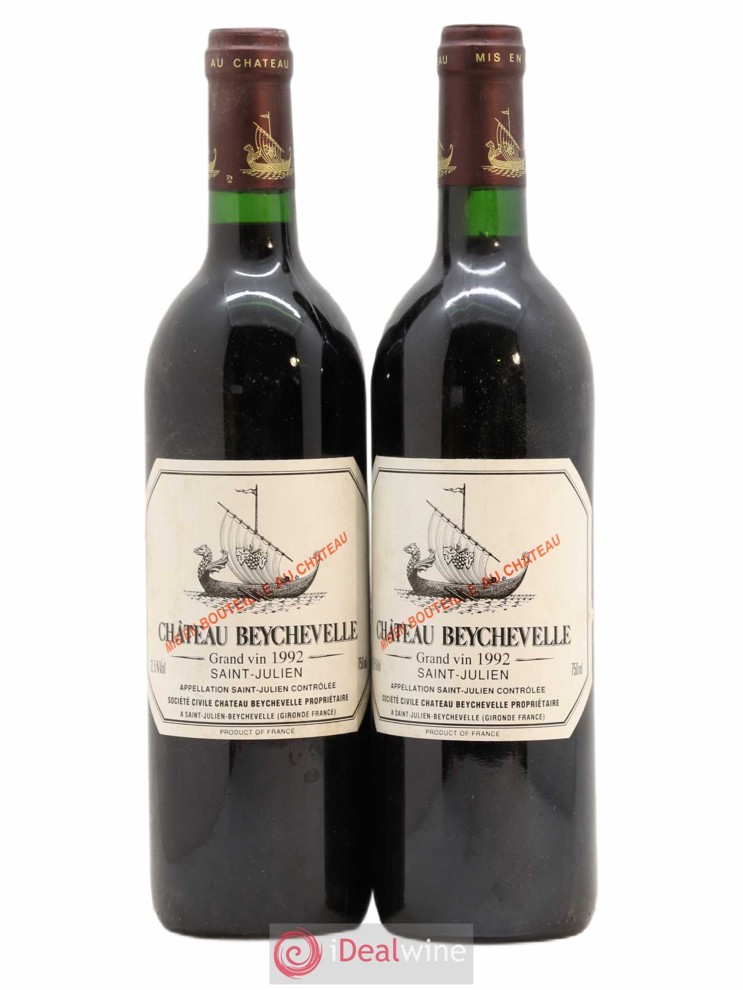 Château Beychevelle 4ème Grand Cru Classé 1992 - Lot de 2 bouteilles - 0