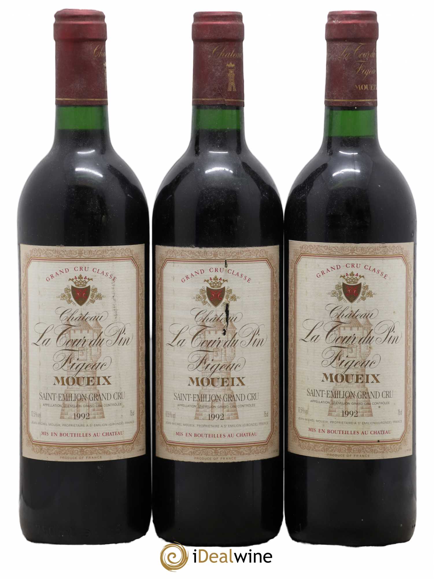 Château la Tour du Pin Figeac 1992 - Lot of 3 bottles - 0