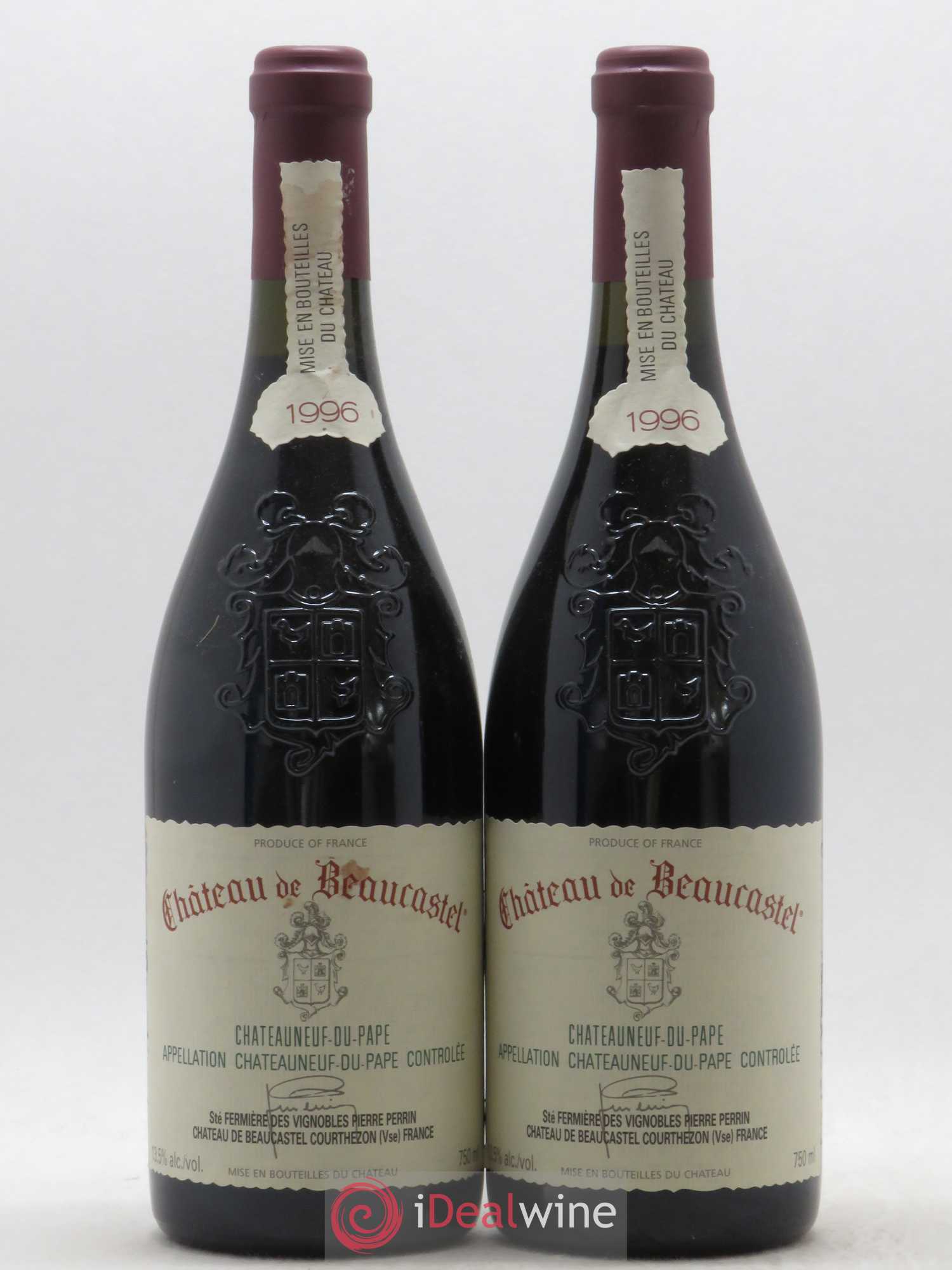Châteauneuf-du-Pape Château de Beaucastel Famille Perrin 1996 - Lot de 2 bouteilles - 0