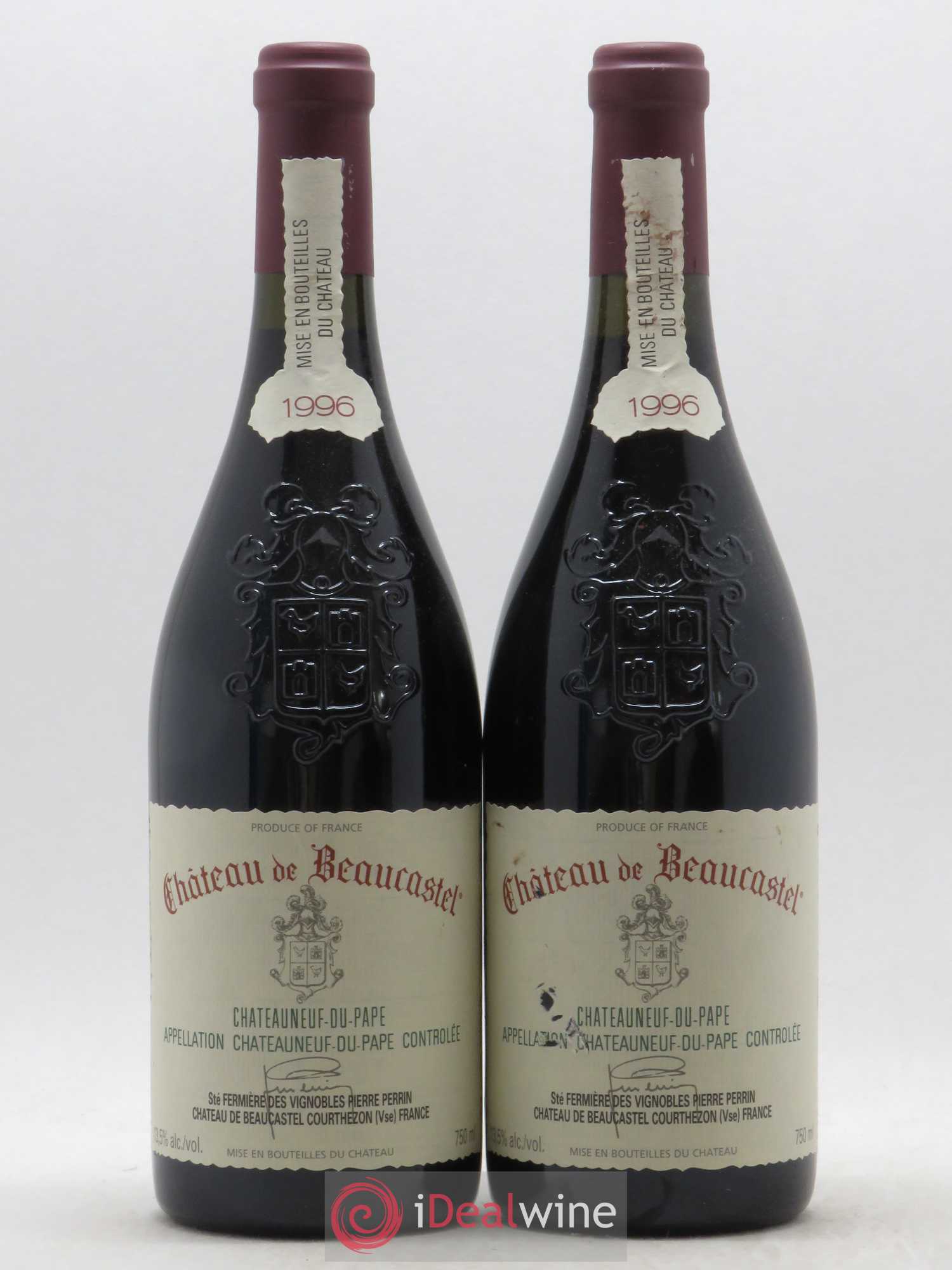 Châteauneuf-du-Pape Château de Beaucastel Famille Perrin 1996 - Lot de 2 bouteilles - 0