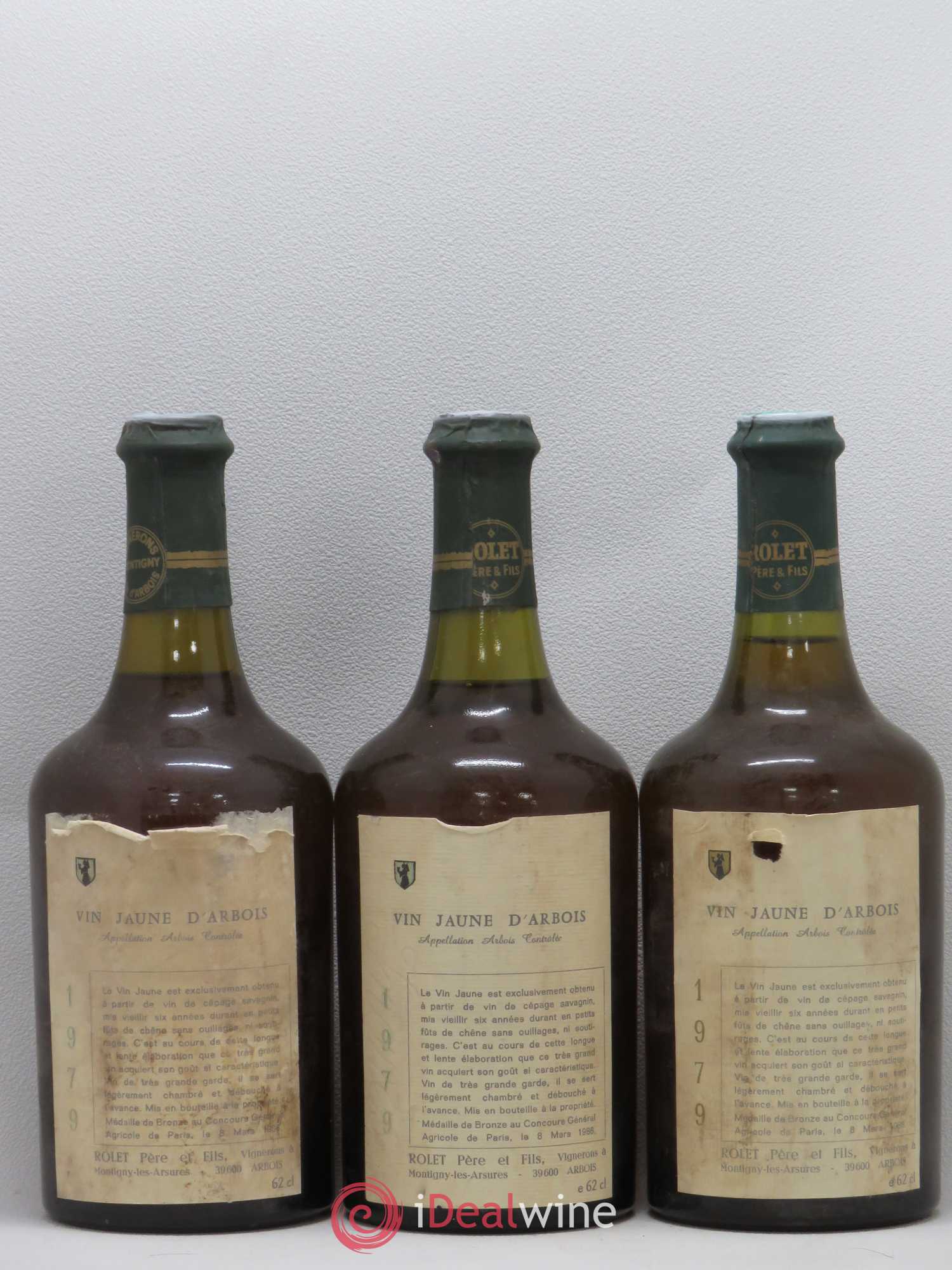 Arbois Vin Jaune Domaine Rolet 1979 - Lot de 3 bouteilles - 0