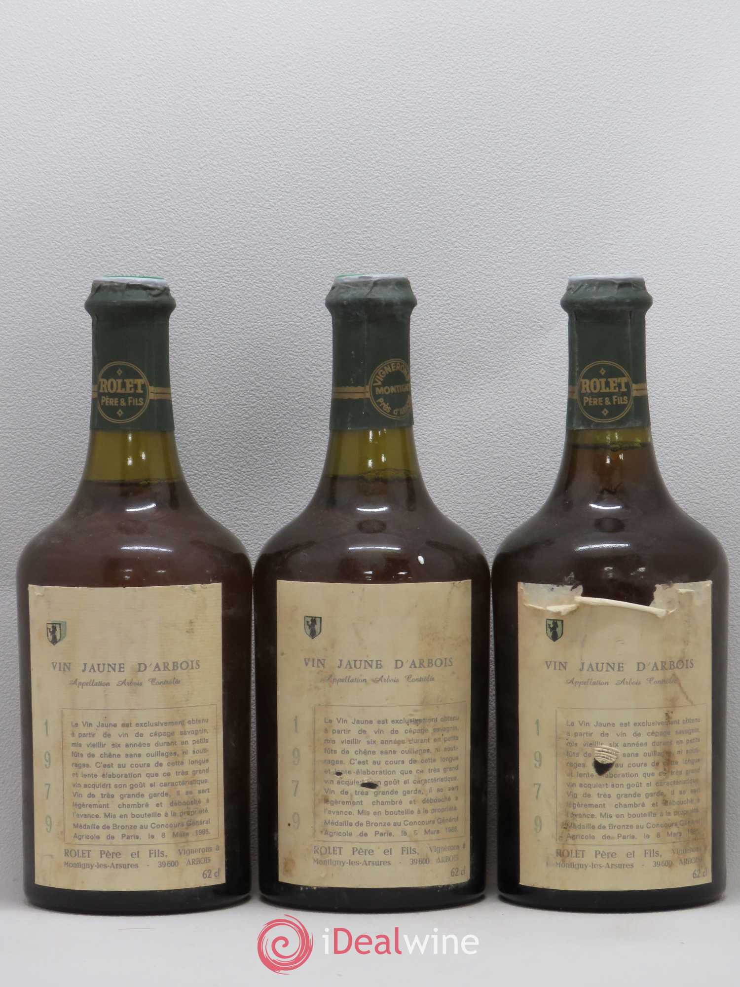 Arbois Vin Jaune Domaine Rolet 1979 - Lot de 3 bouteilles - 0