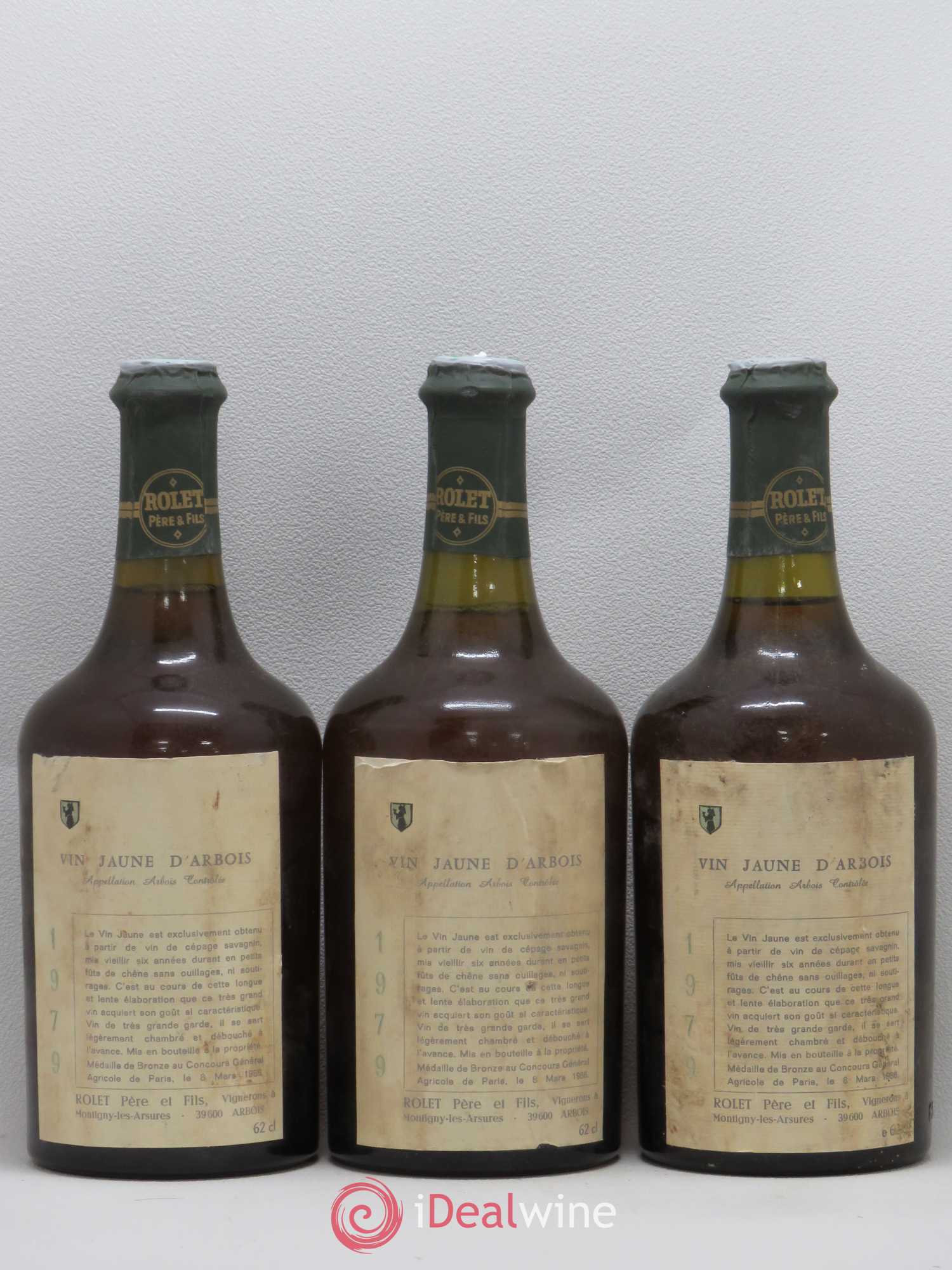 Arbois Vin Jaune Domaine Rolet 1979 - Lot de 3 bouteilles - 0