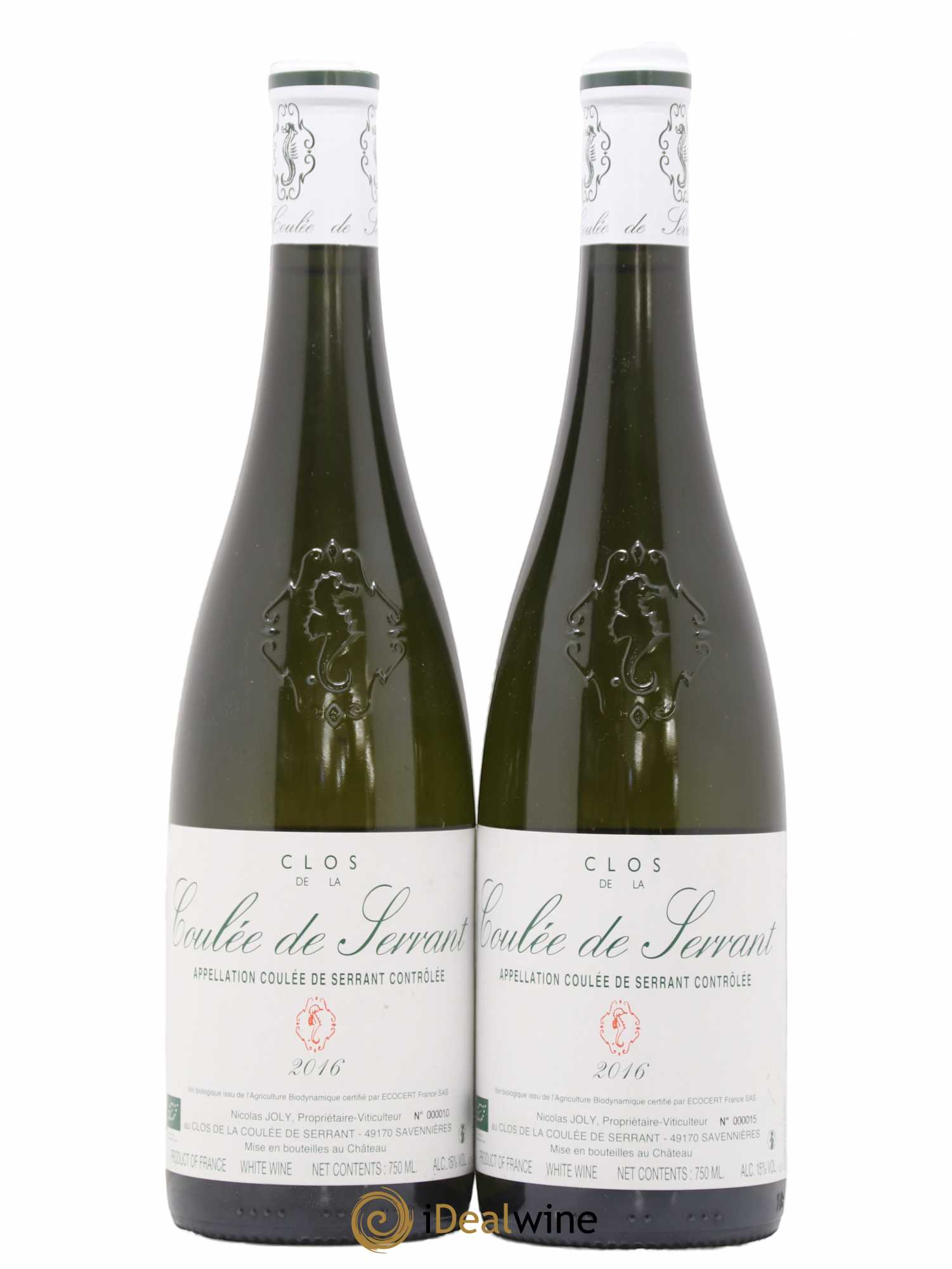 Savennières Clos de la Coulée de Serrant Vignobles de la Coulée de Serrant - Nicolas Joly 2016 - Lot de 2 bouteilles - 0