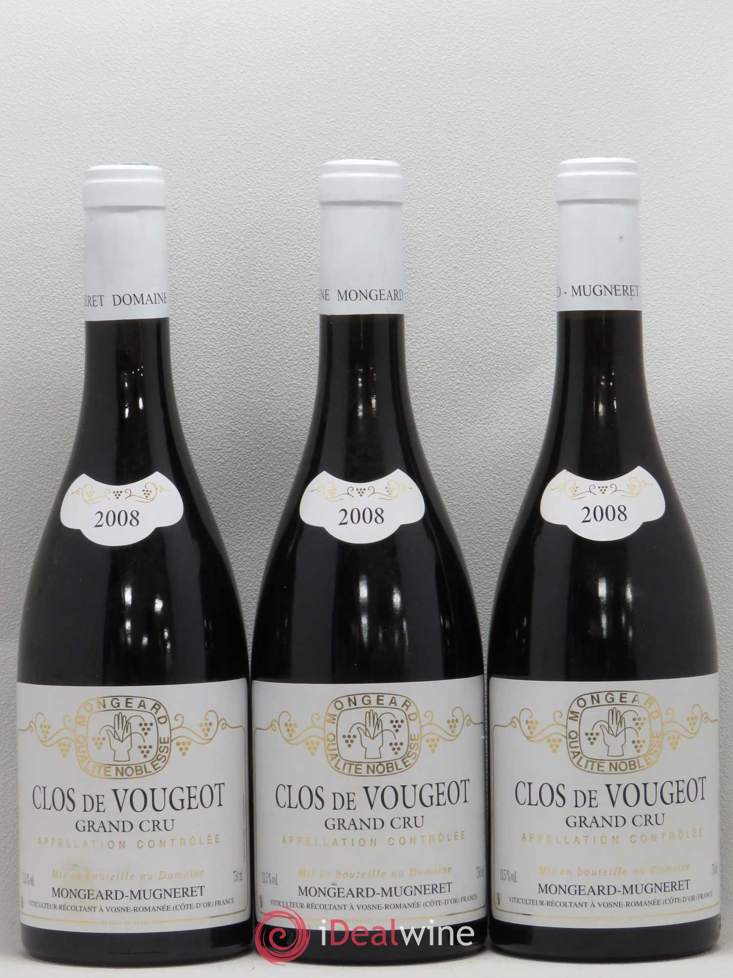 Clos de Vougeot Grand Cru Mongeard-Mugneret (Domaine) 2008 - Lotto di 3 bottiglie - 0