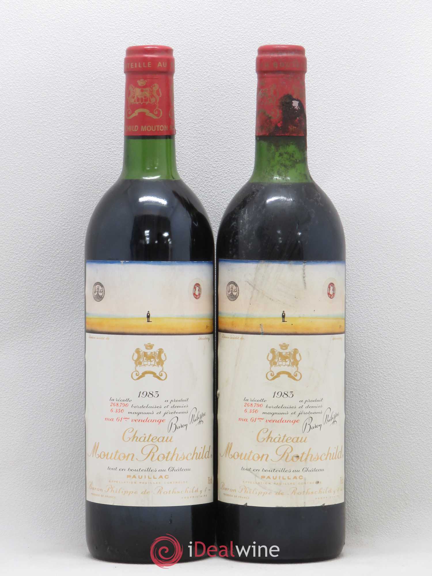 Château Mouton Rothschild 1er Grand Cru Classé 1983 - Lot de 2 bouteilles - 0