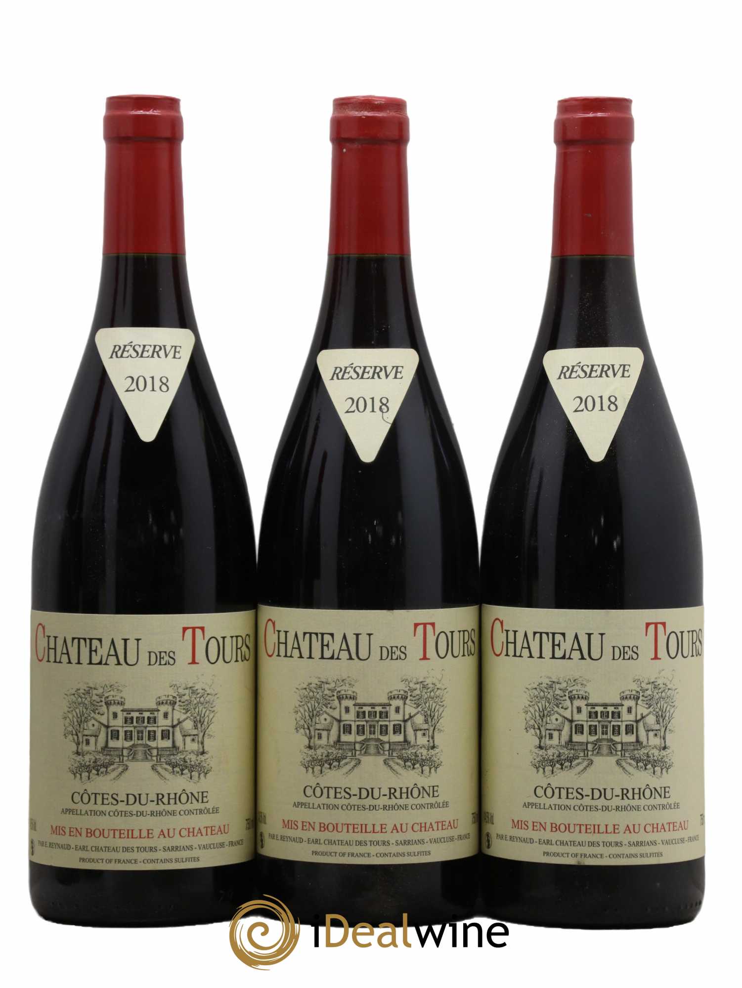 Côtes-du-Rhône Château des Tours Emmanuel Reynaud 2018 - Lot de 3 bouteilles - 0