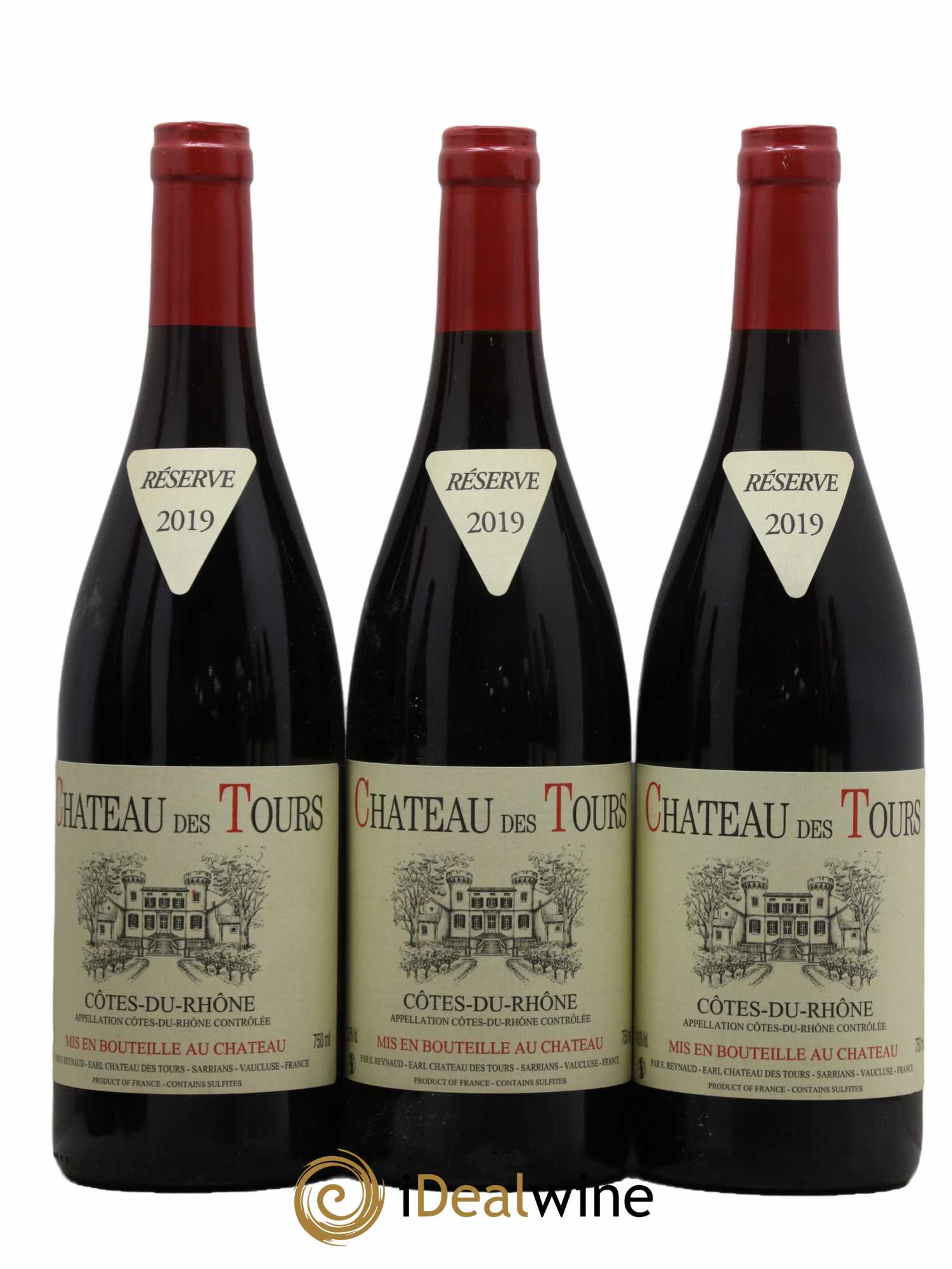 Côtes-du-Rhône Château des Tours Emmanuel Reynaud 2019 - Lot de 3 bouteilles - 0