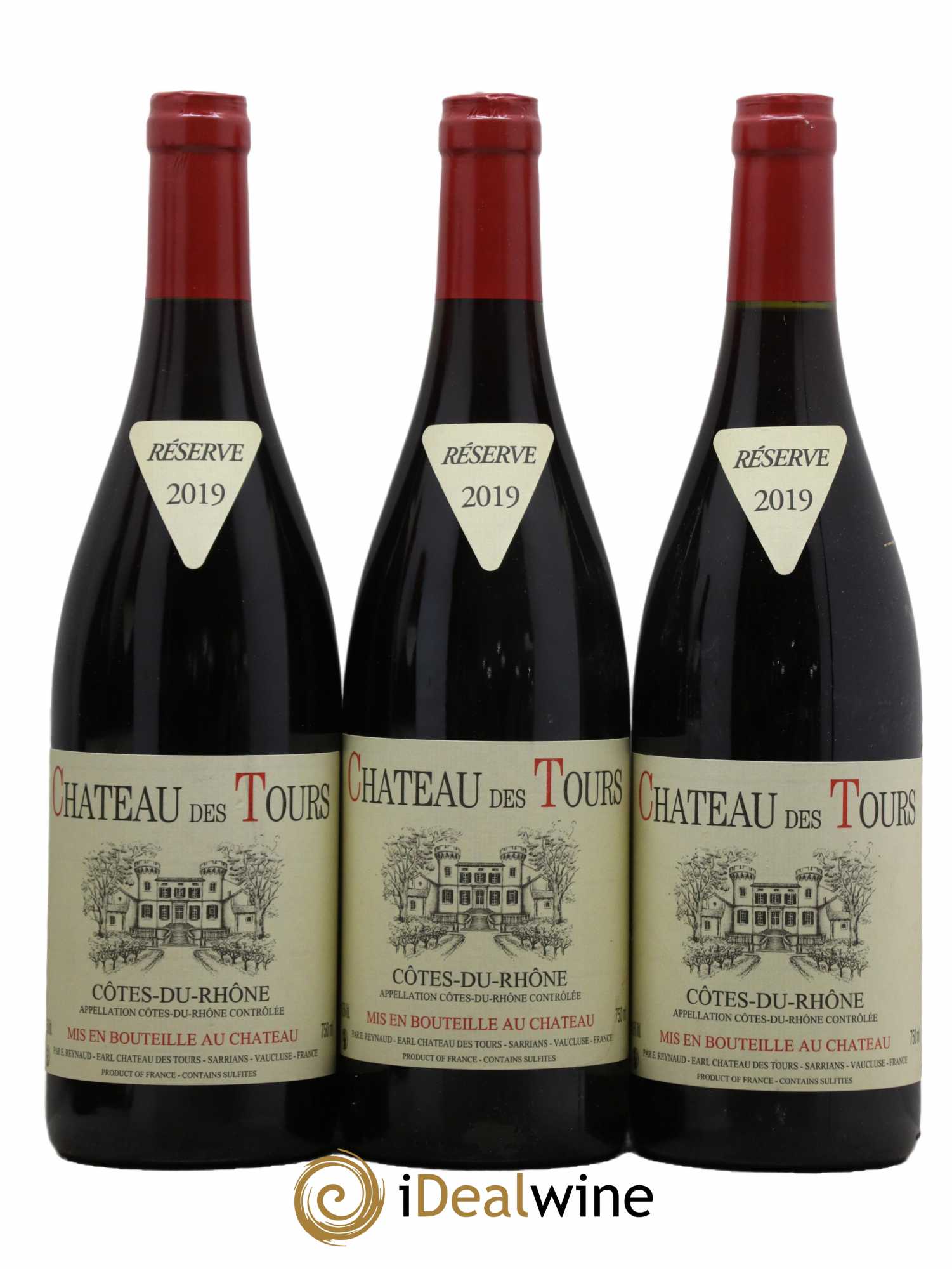 Côtes-du-Rhône Château des Tours Emmanuel Reynaud 2019 - Lot de 3 bouteilles - 0