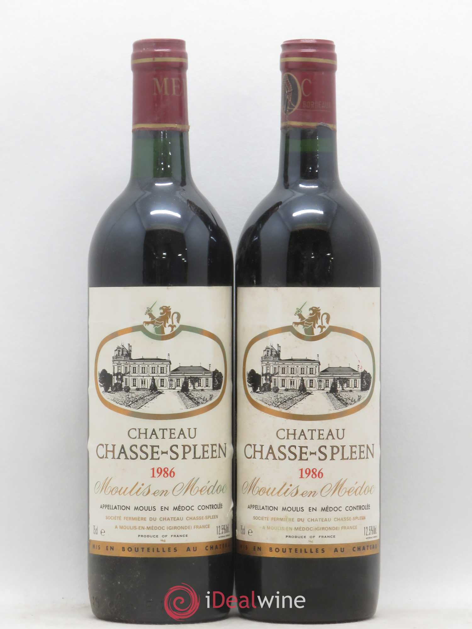 Château Chasse Spleen 1986 - Lot de 2 bouteilles - 0