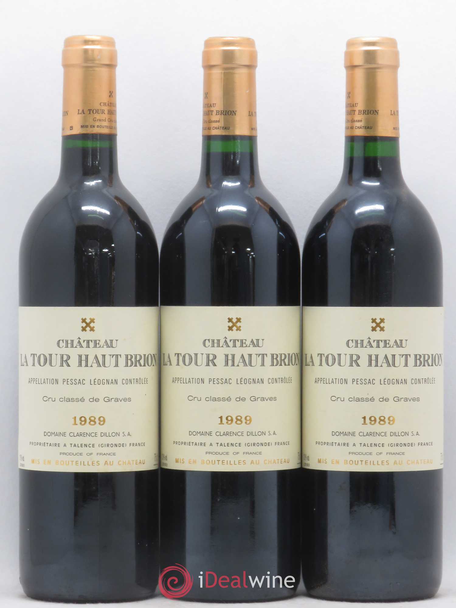 Château la Tour Haut-Brion Cru Classé de Graves 1989 - Lot de 3 bouteilles - 0