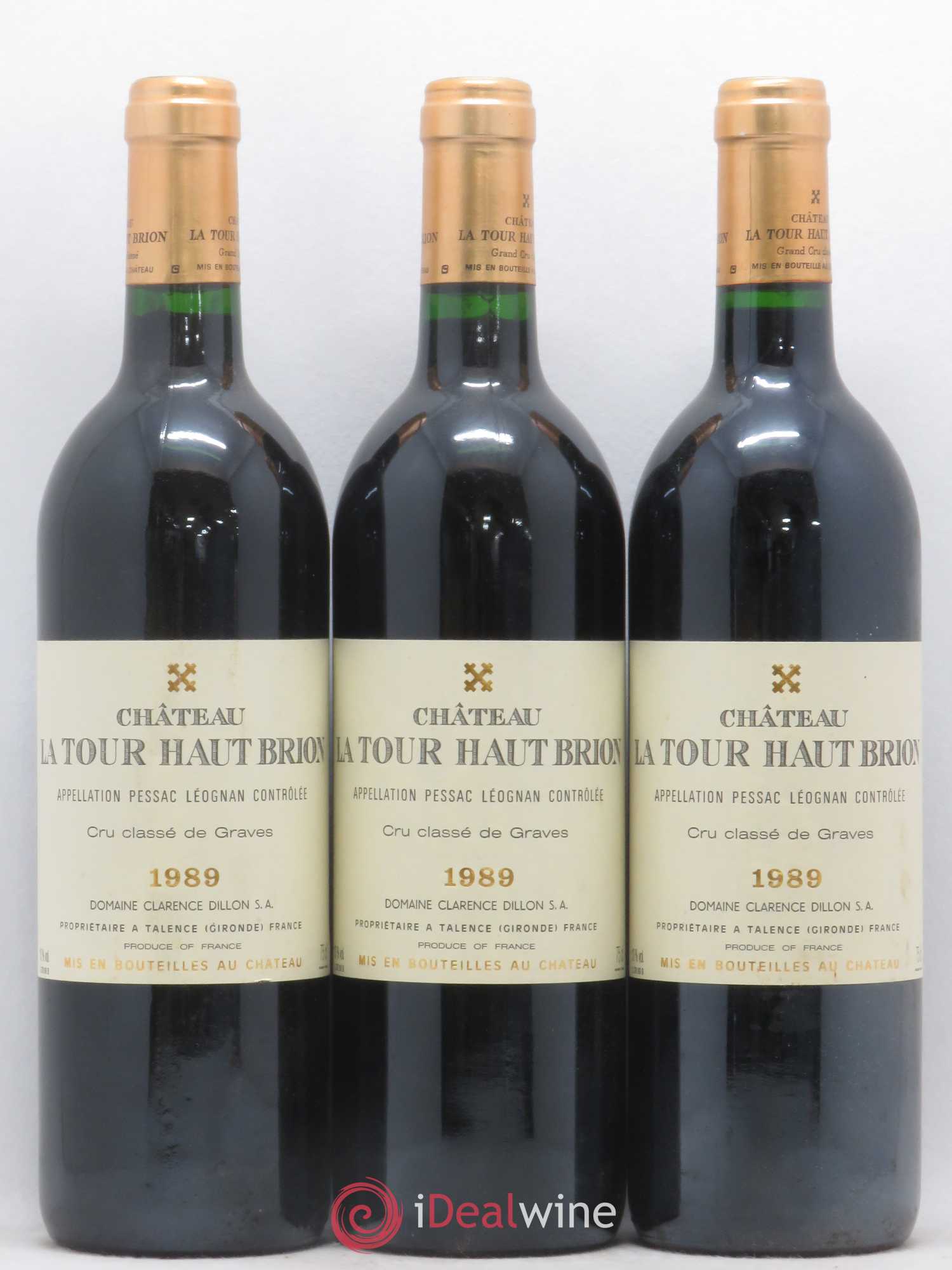 Château la Tour Haut-Brion Cru Classé de Graves 1989 - Lot de 3 bouteilles - 0