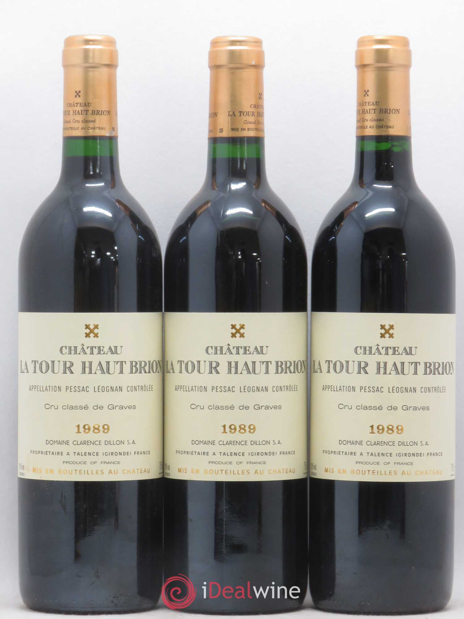Château la Tour Haut-Brion Cru Classé de Graves 1989 - Lot de 3 bouteilles - 0