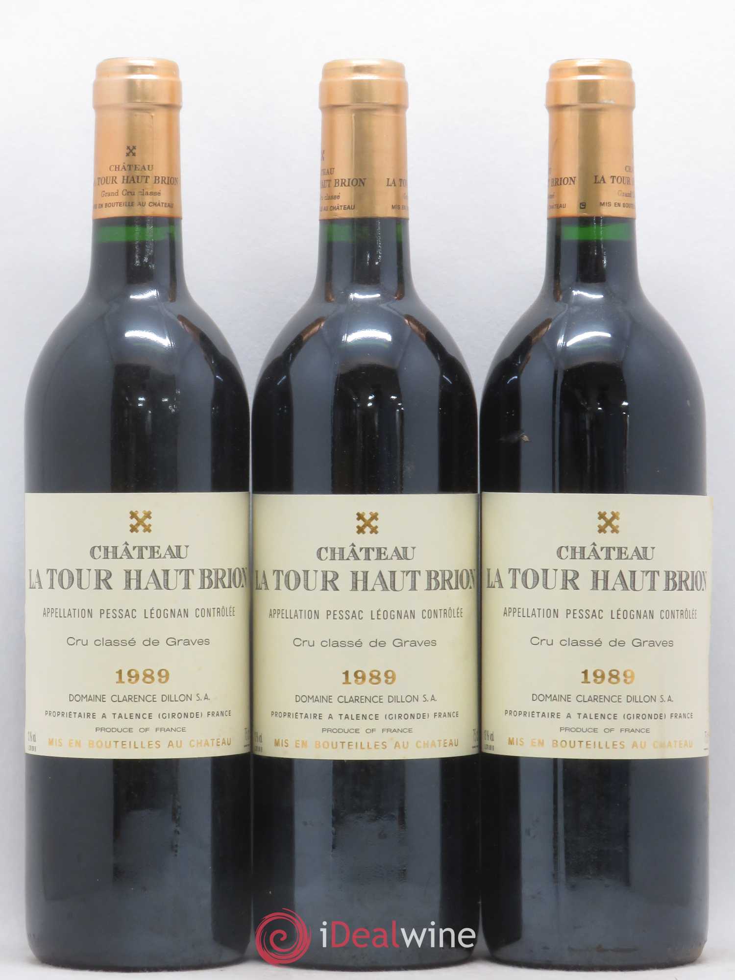 Château la Tour Haut-Brion Cru Classé de Graves 1989 - Lot de 3 bouteilles - 0