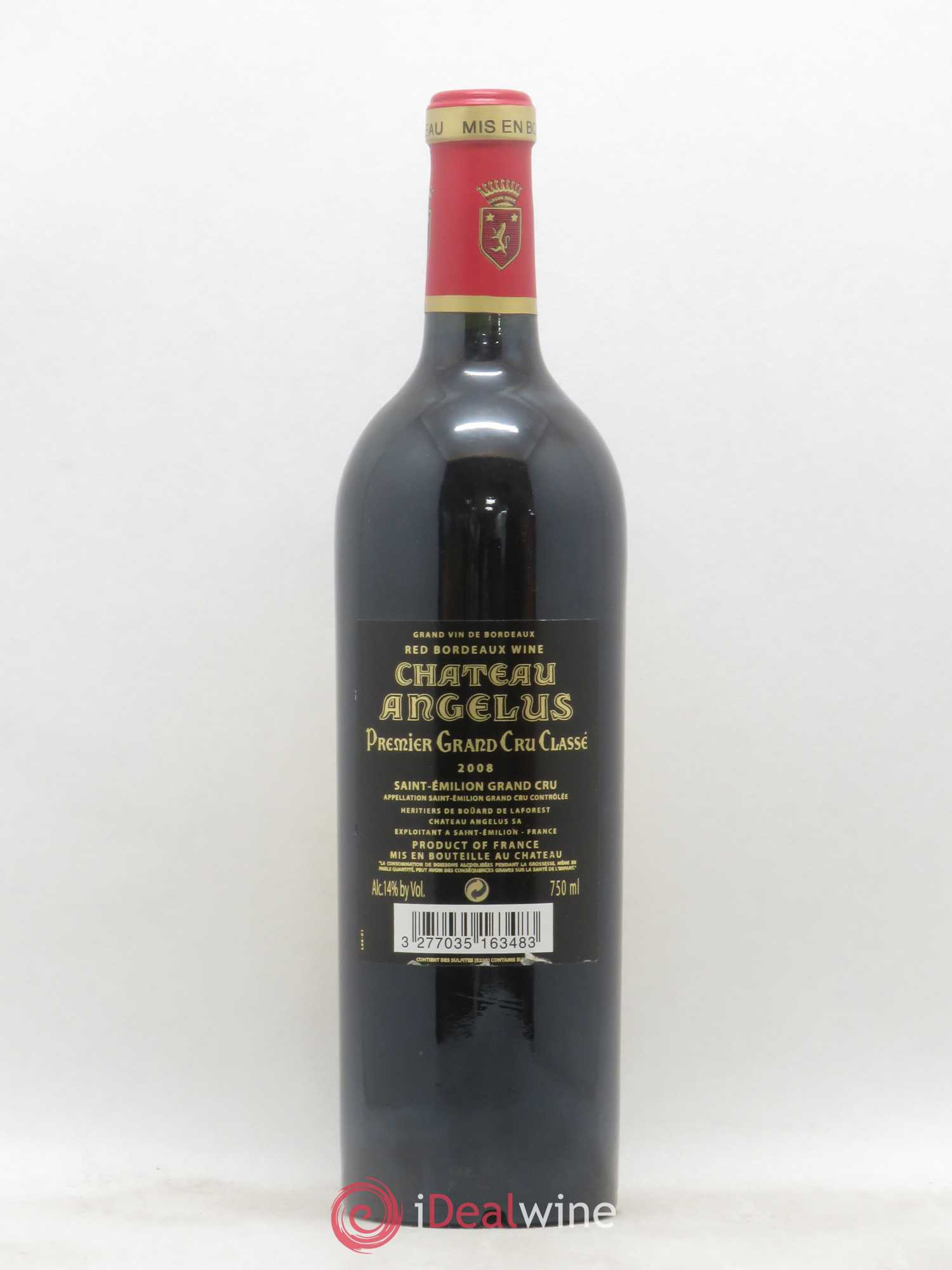 Château Angélus 1er Grand Cru Classé A 2008 - Lot de 1 bouteille - 1