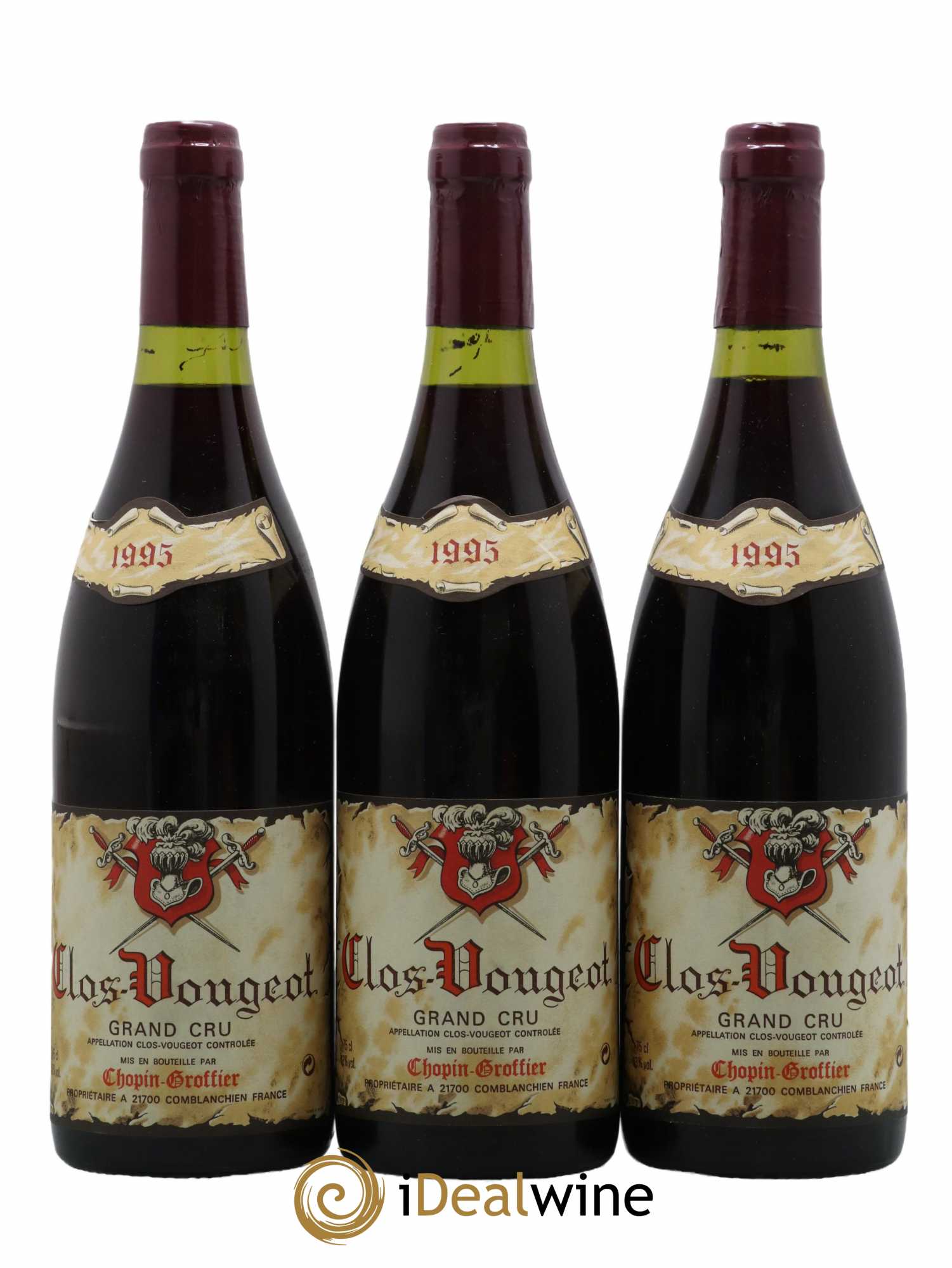 Clos de Vougeot Grand Cru Chopin Groffier 1995 - Lot de 3 bouteilles - 0