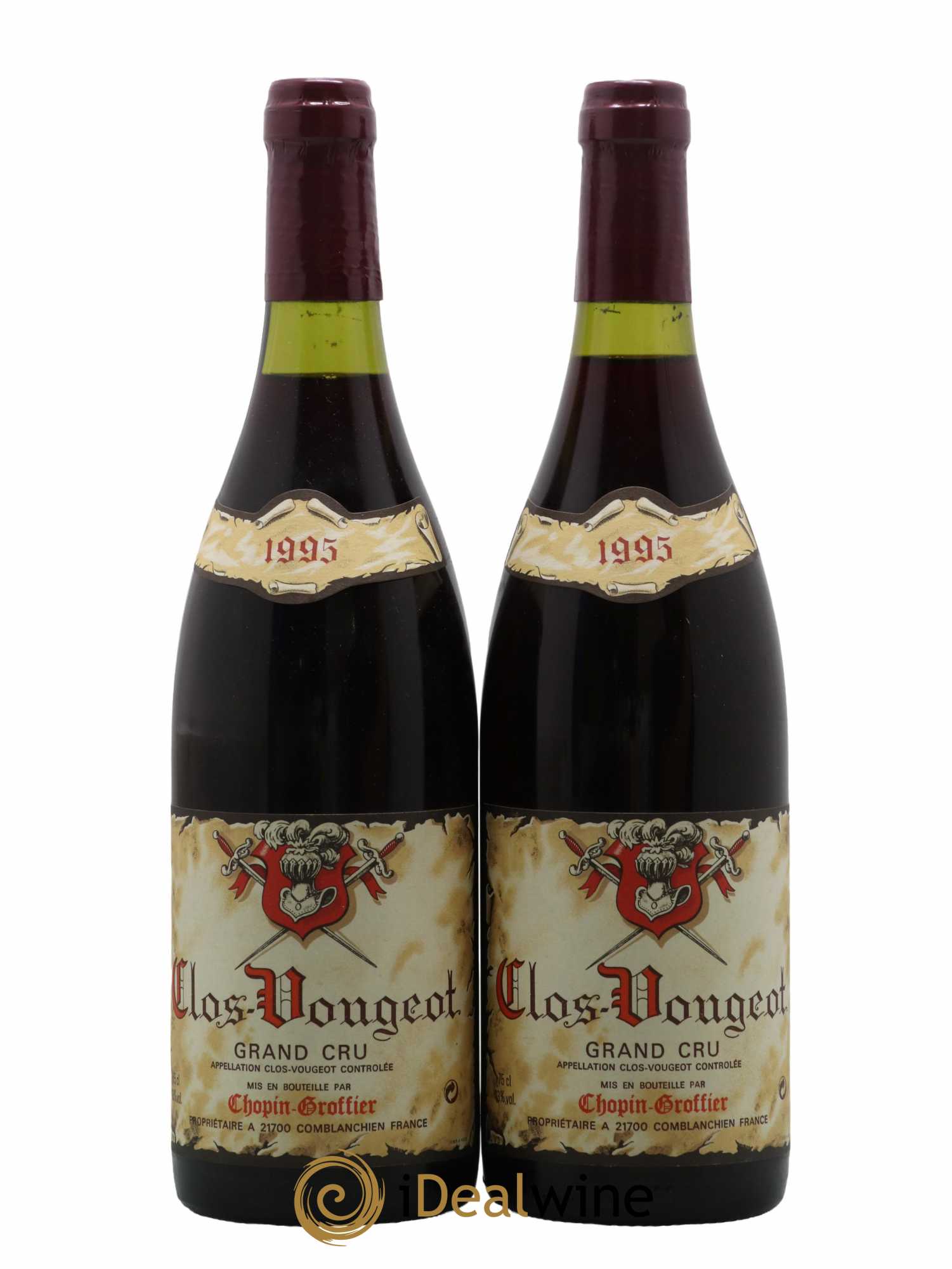 Clos de Vougeot Grand Cru Chopin Groffier 1995 - Lot de 2 bouteilles - 0