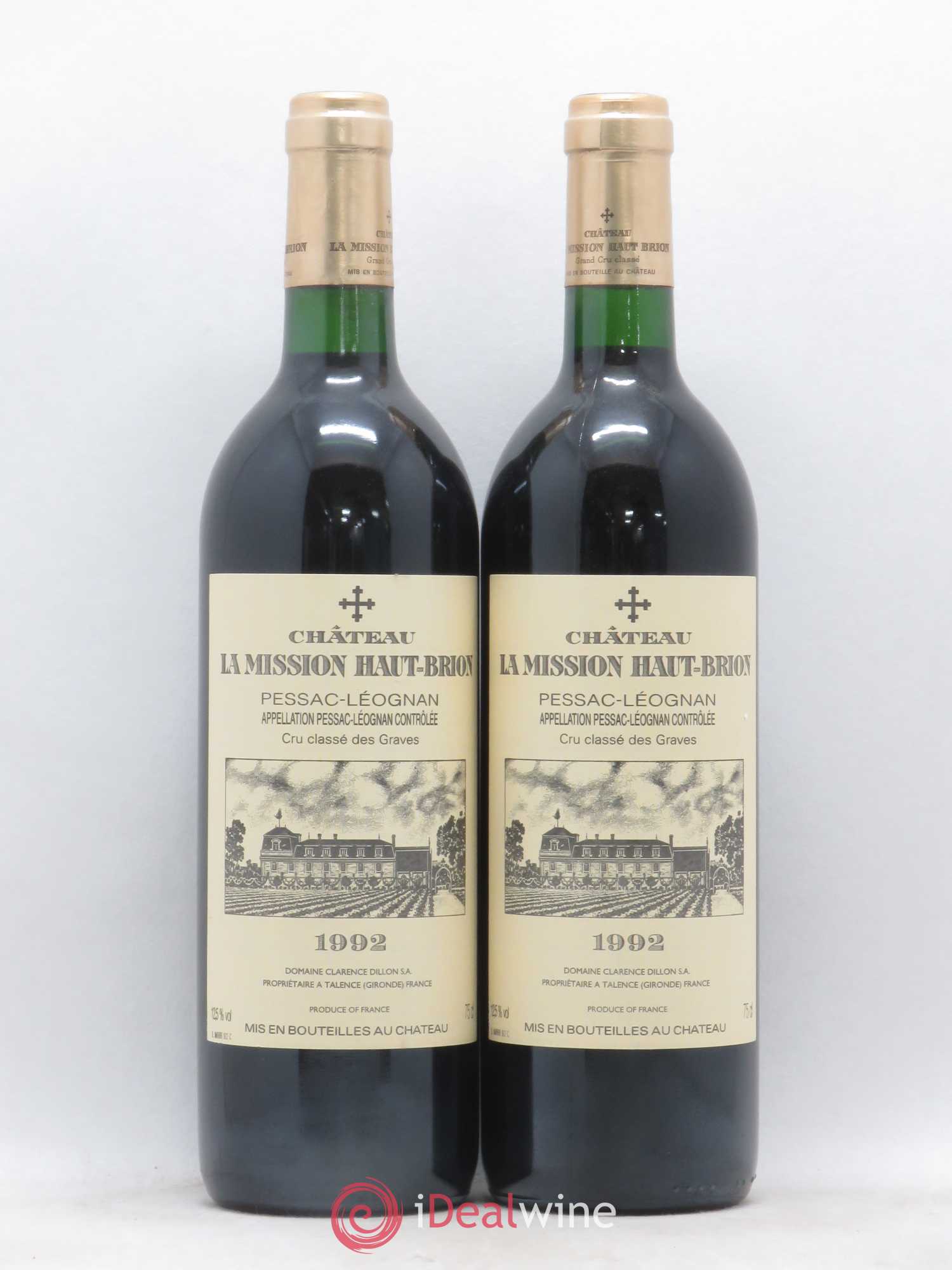 Château la Mission Haut-Brion Cru Classé de Graves 1992 - Lot de 2 bouteilles - 0