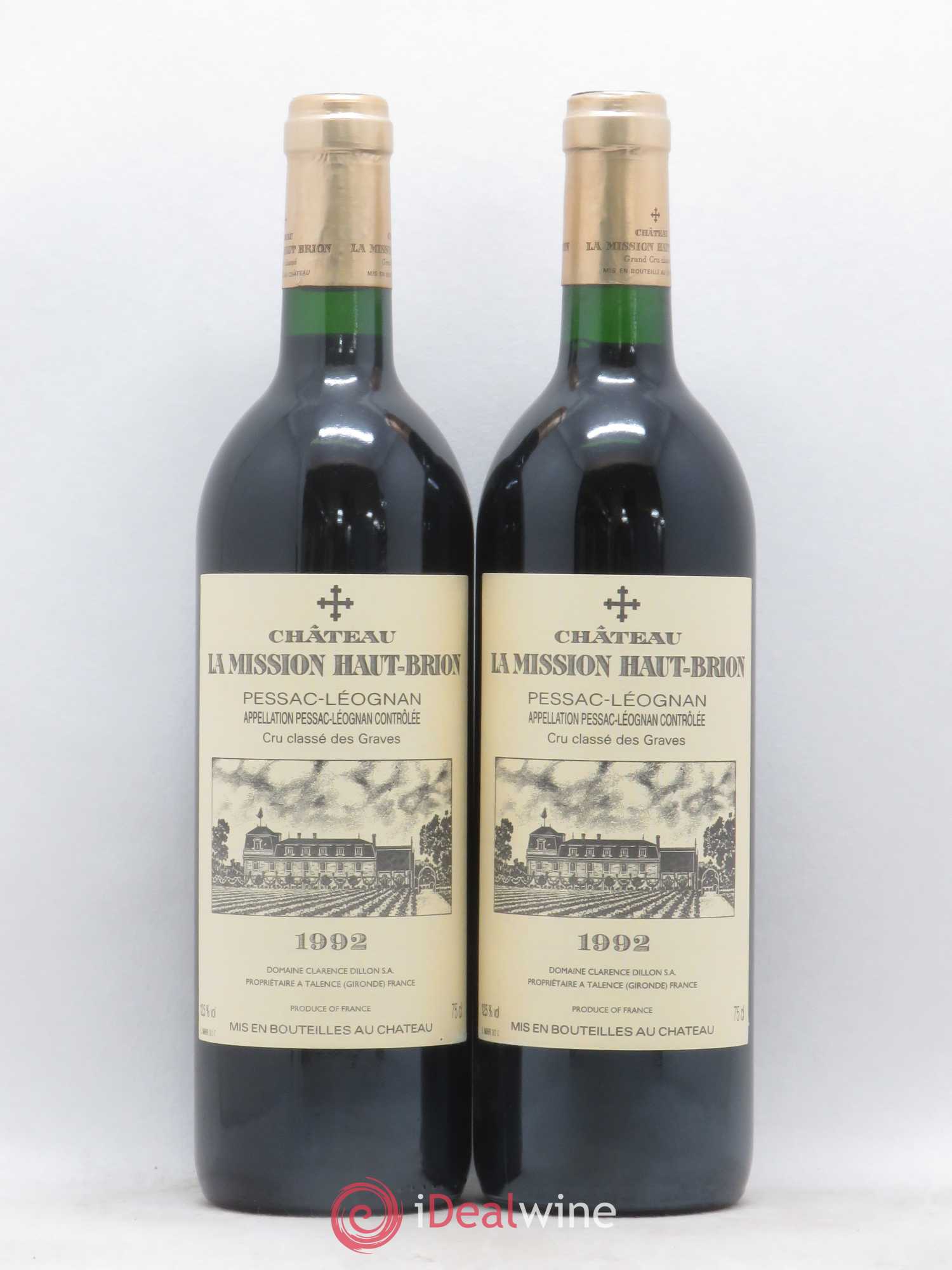 Château la Mission Haut-Brion Cru Classé de Graves 1992 - Lot de 2 bouteilles - 0