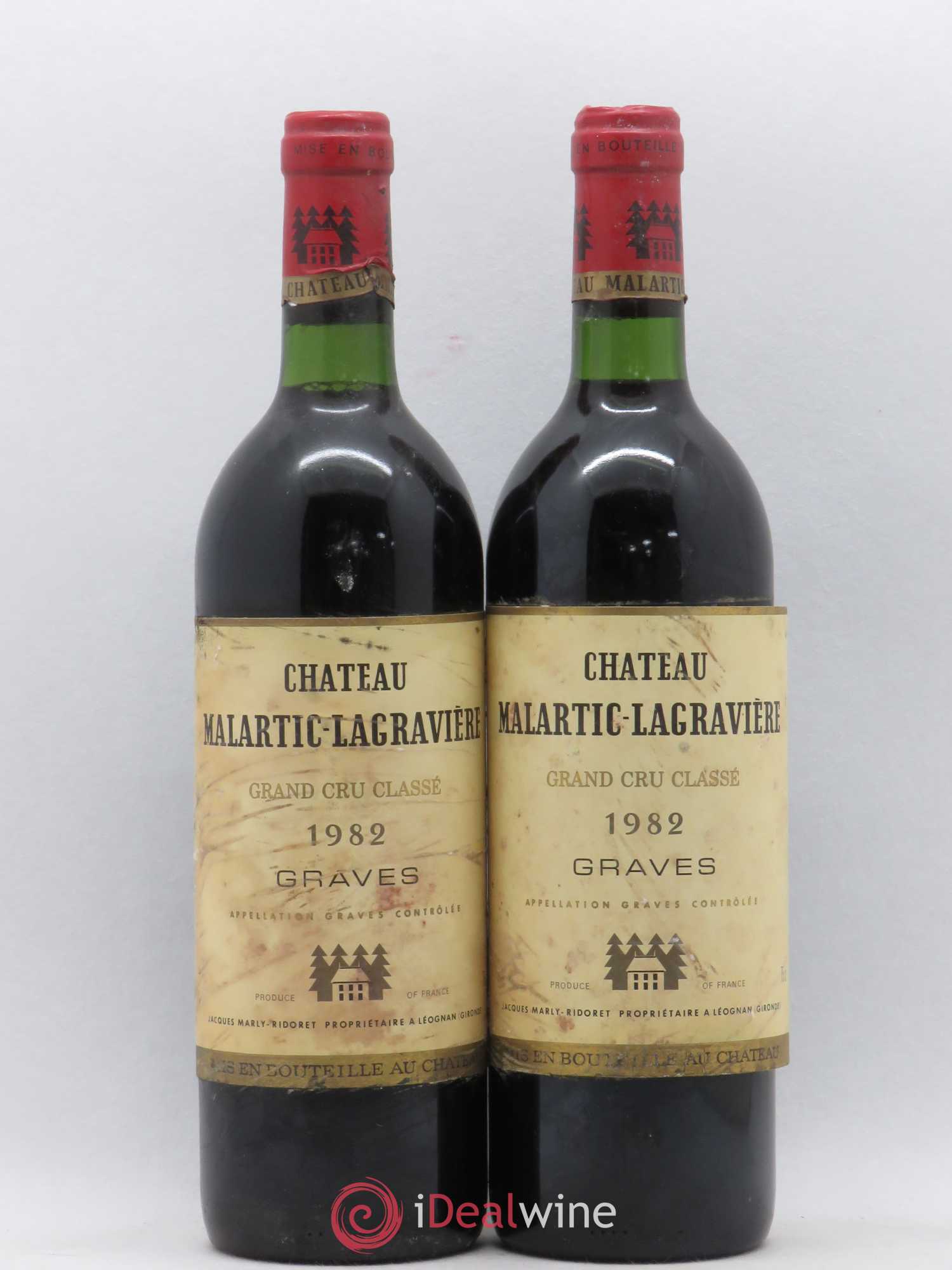 Château Malartic-Lagravière Cru Classé de Graves 1982 - Lot de 2 bouteilles - 0